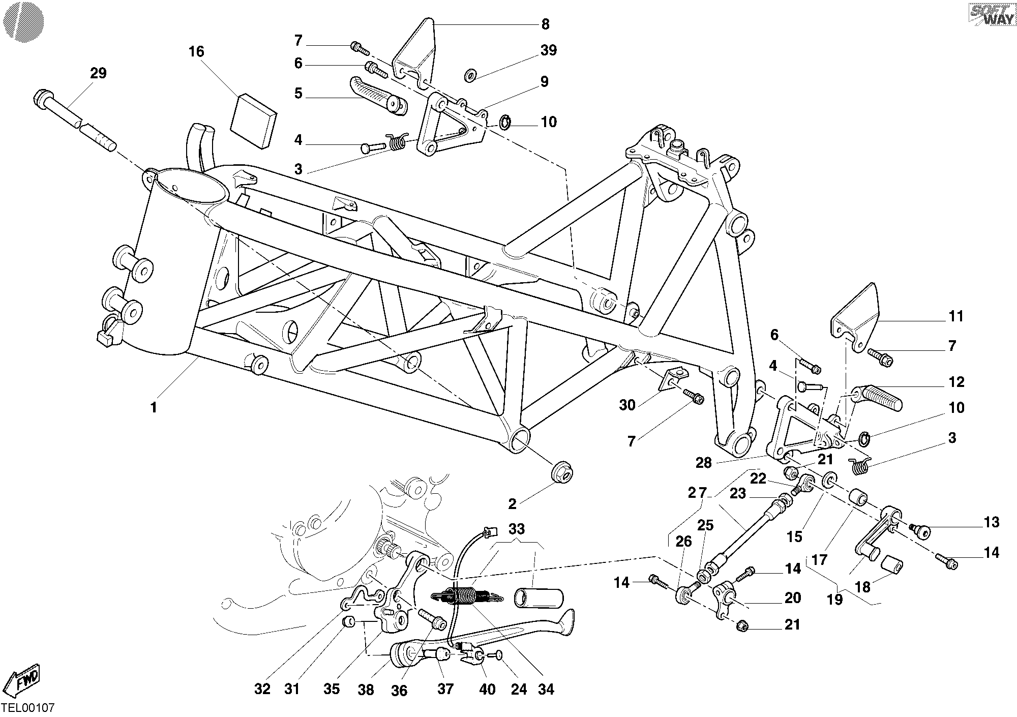 023 CADRE POUR SUPERBIKE 748 R SINGLE SEAT 2002