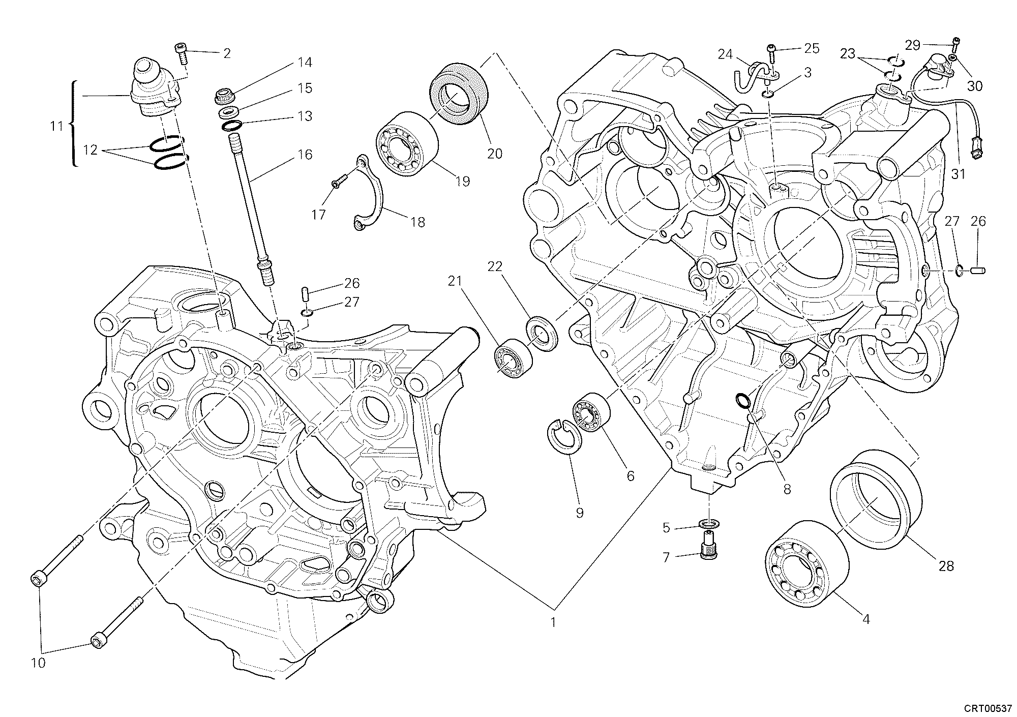 010 CARTER MOTEUR POUR SUPERBIKE 1198 SP 2011