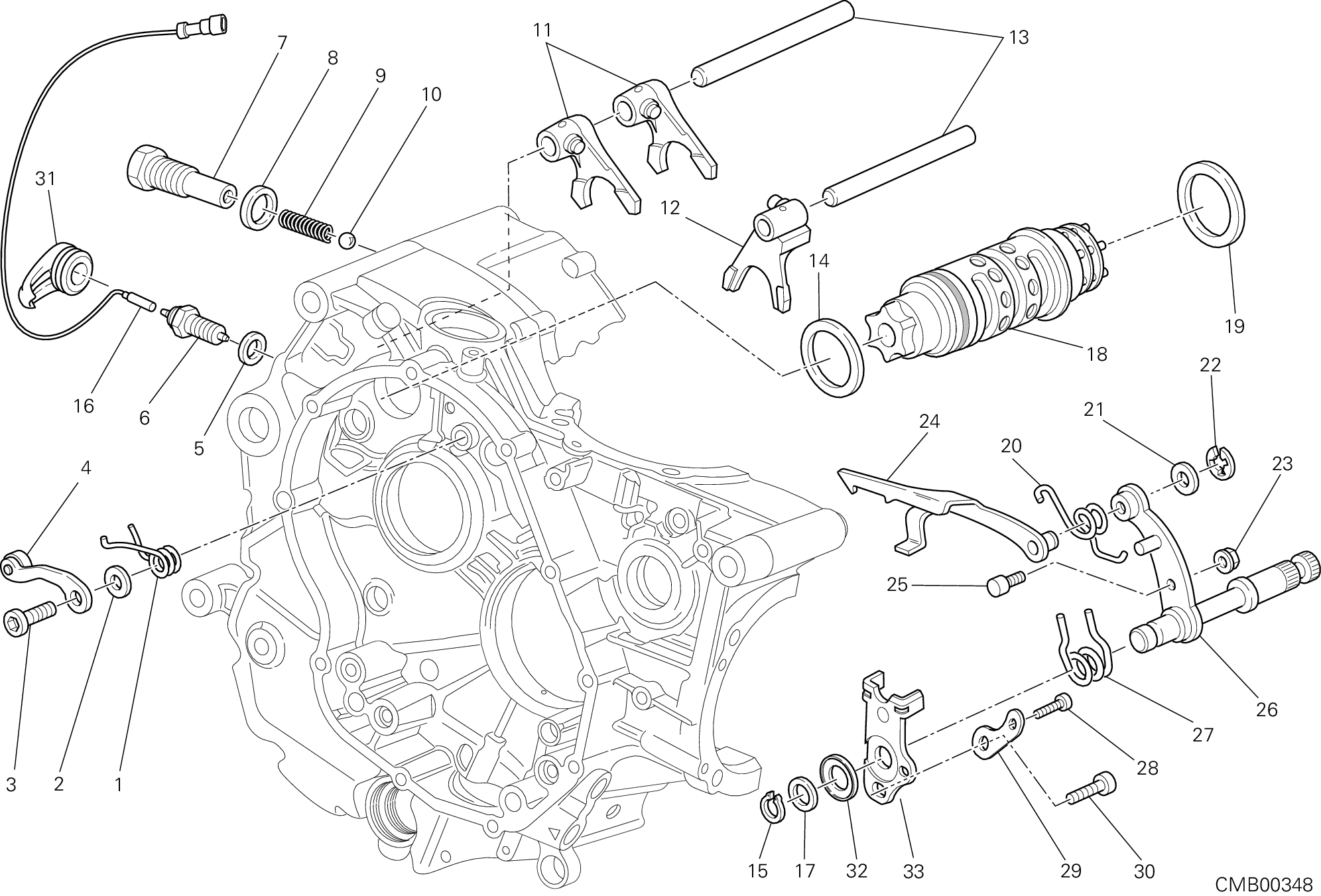 002 TAMBOUR CHANGEMENT VITESSE FOURCHETTE POUR MONSTER 1100 DIESEL 2013