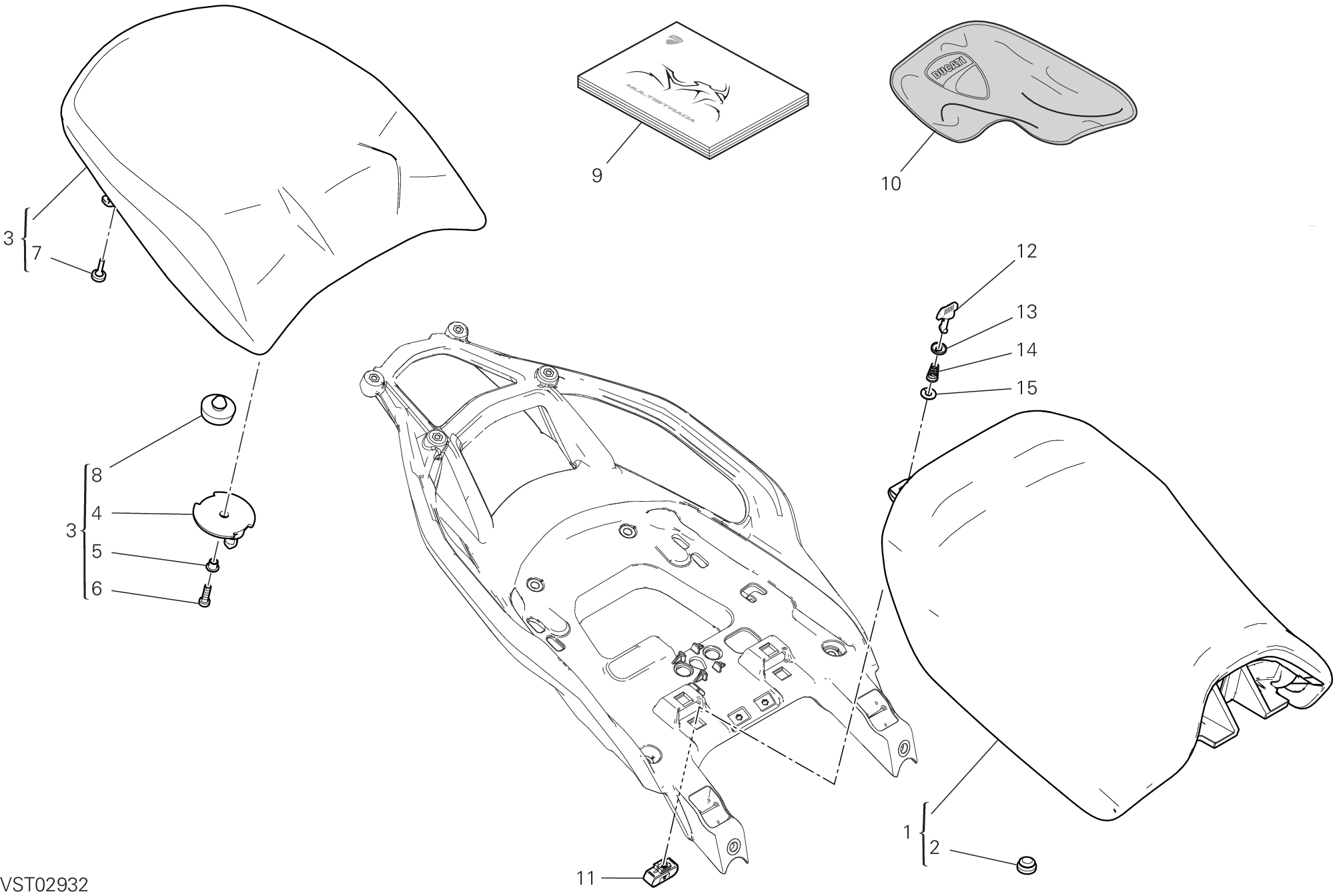 32A SELLES PILOTE ET PASSAGER POUR MULTISTRADA V4S 2025