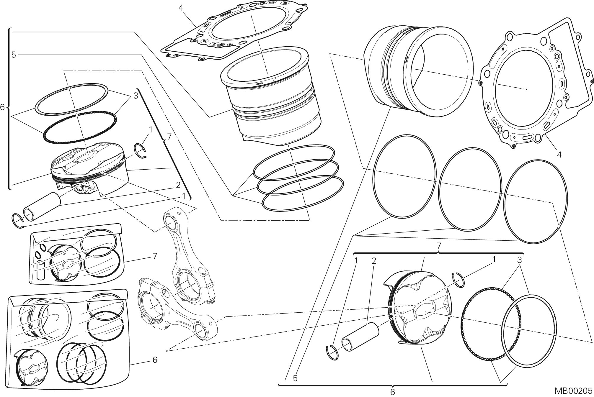 007 CYLINDRES PISTONS POUR SUPERBIKE PANIGALE R 2017