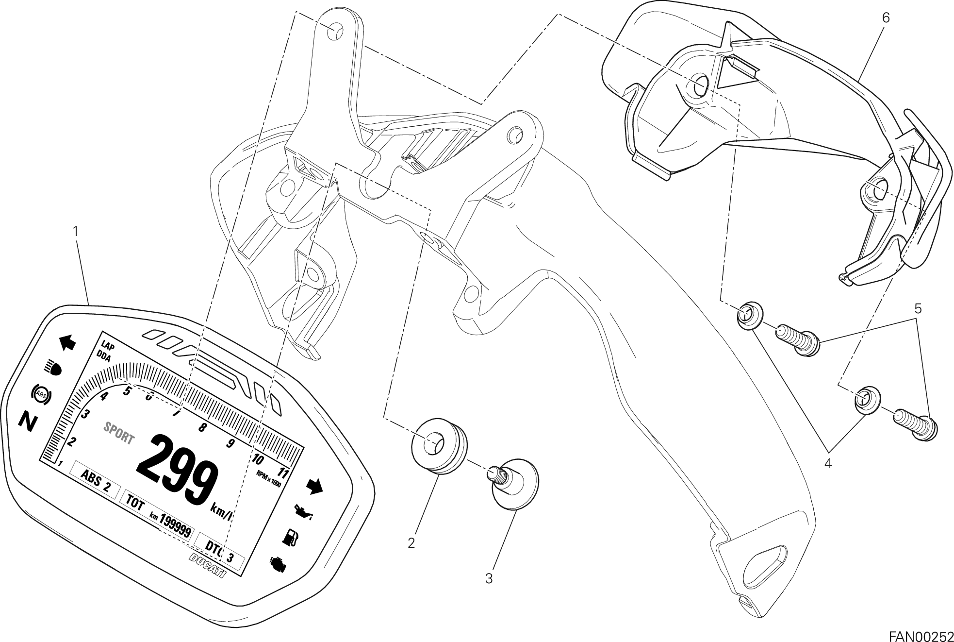 20A TABLEAU DE BORD POUR MONSTER 1200 2014