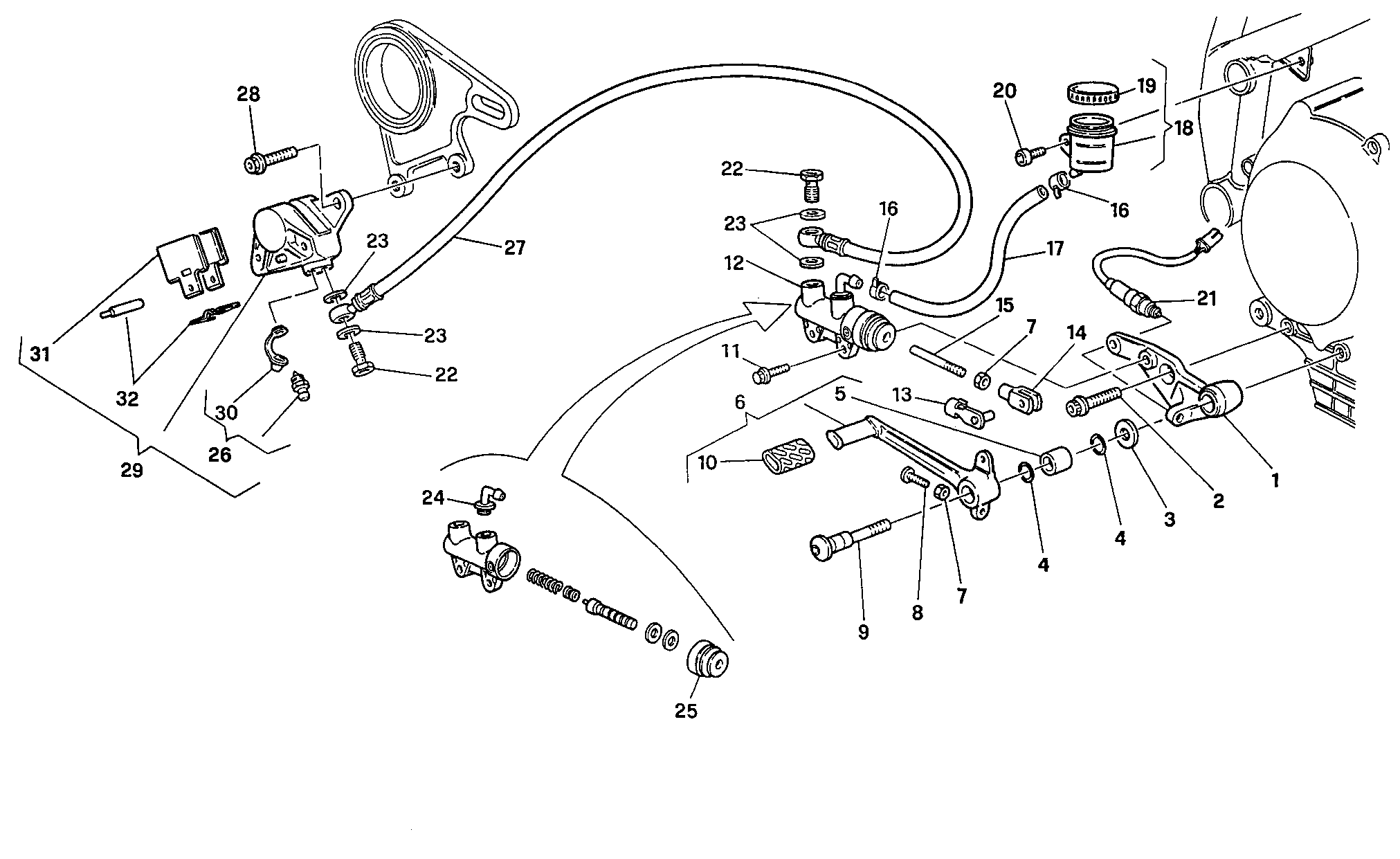 026 SYSTEME DE FREIN ARRIERE POUR SUPERBIKE 916 SPS 1997