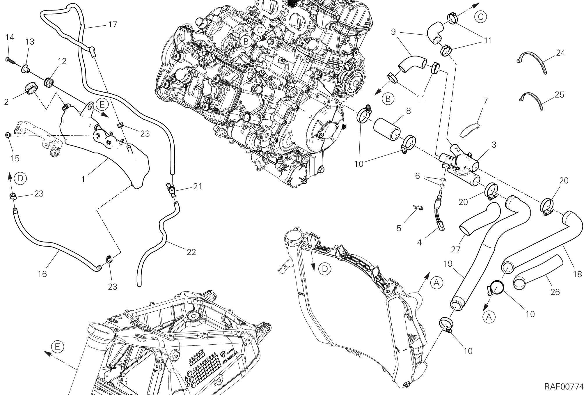 24B CIRCUIT DE REFROIDISSEMENT POUR DIAVEL V4 2023