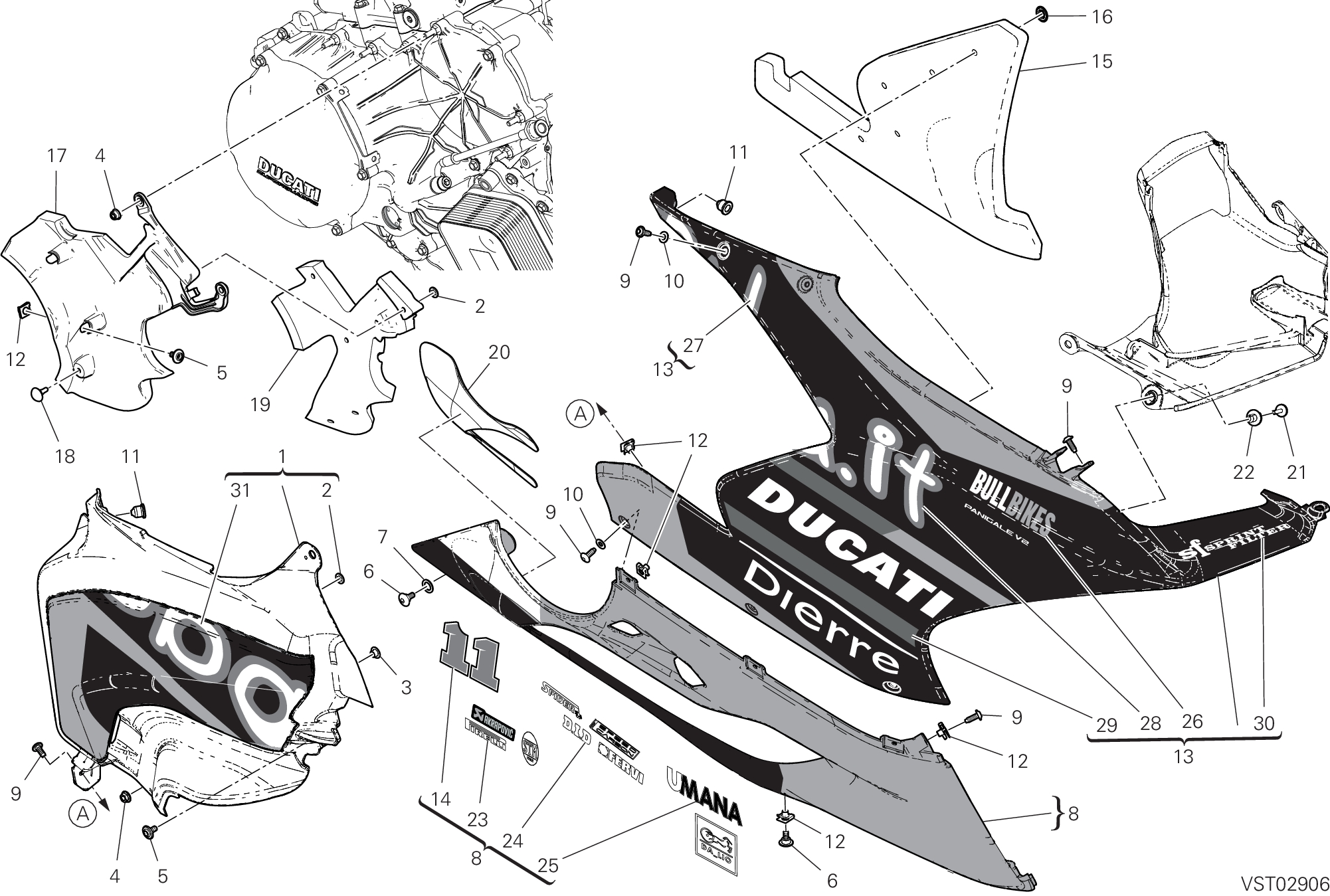 36B CARENE DROITE POUR SUPERBIKE PANIGALE V2 BULEGA 2023 WORLD CHAMPION REPLICA 2025
