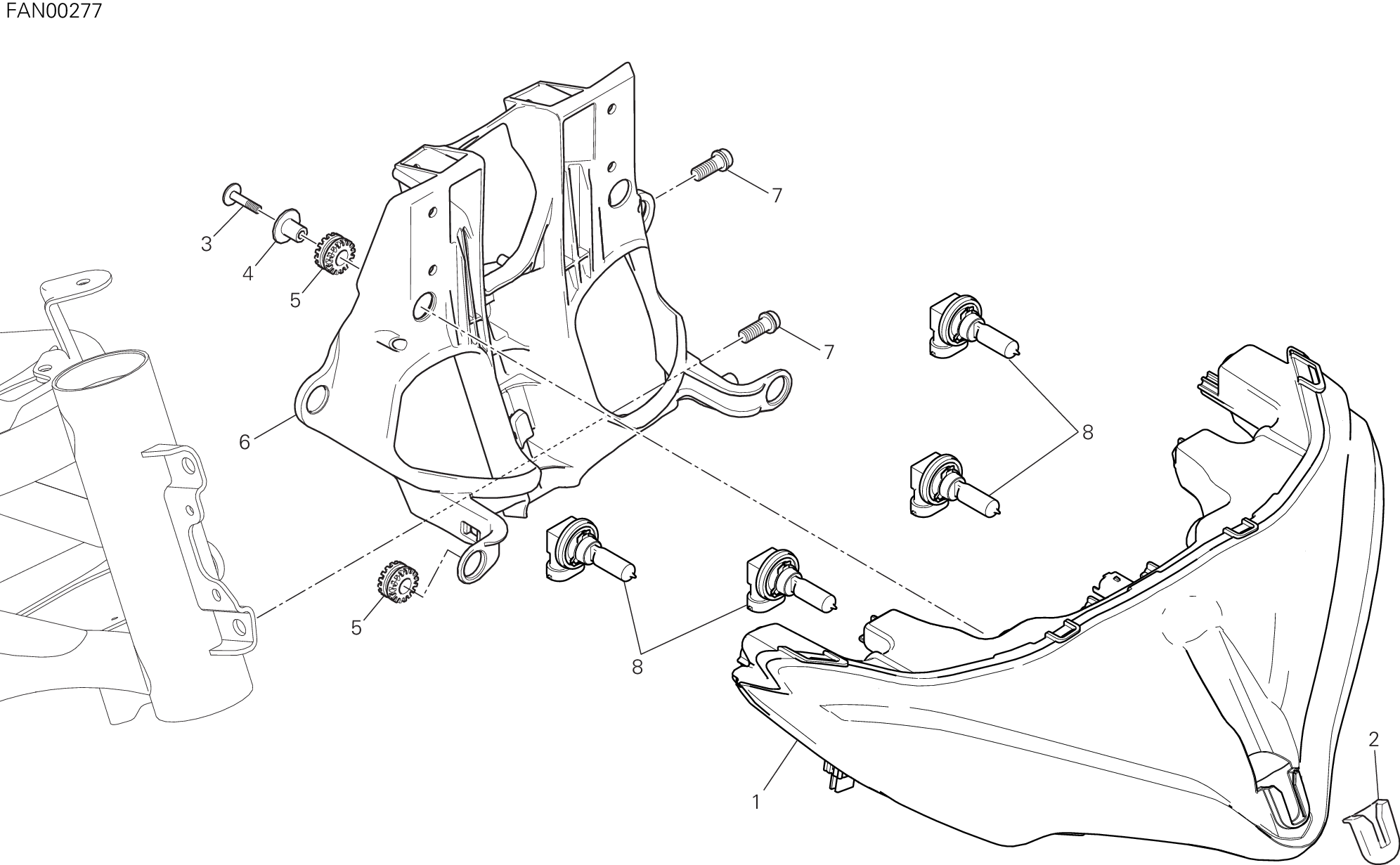 020 FEU AVANT POUR MULTISTRADA 1200 ABS 2015