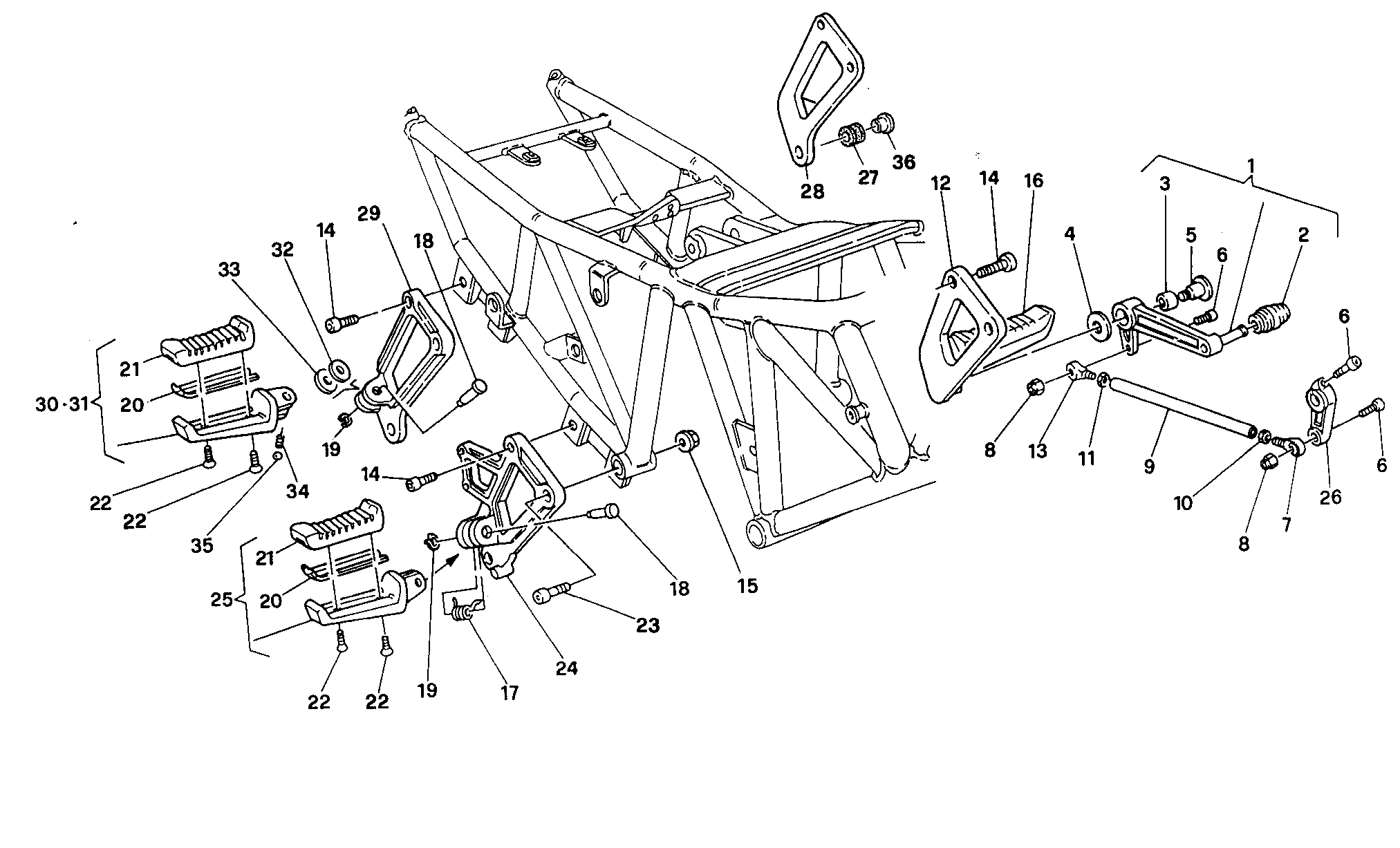 028 REPOSE PIEDS POUR SUPERSPORT 600 SS 1995