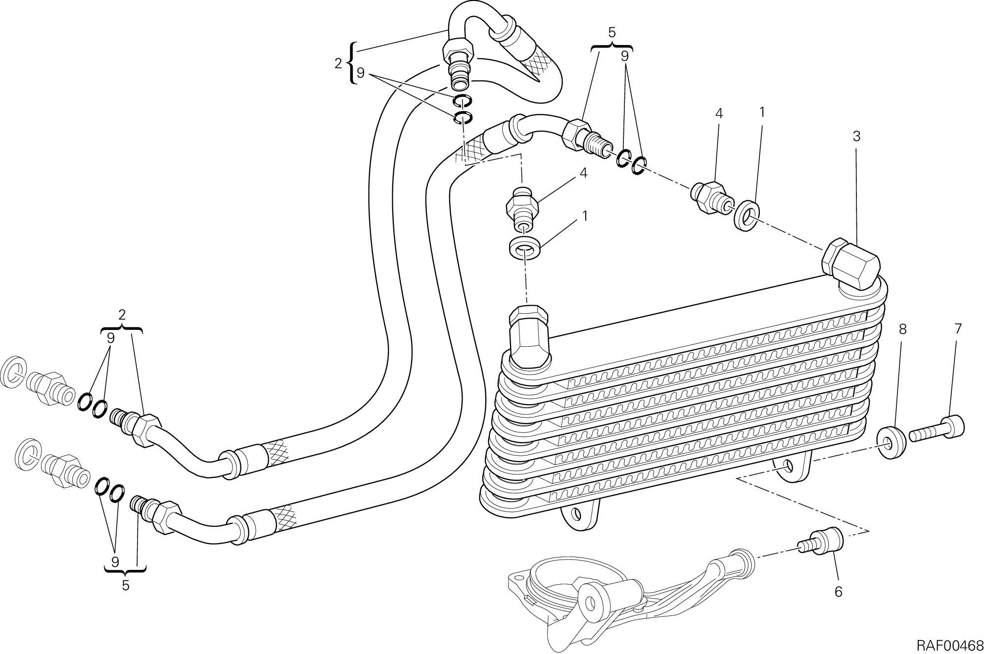035 RADIATEUR A HUILE POUR HYPERMOTARD 1100 EVO 2011