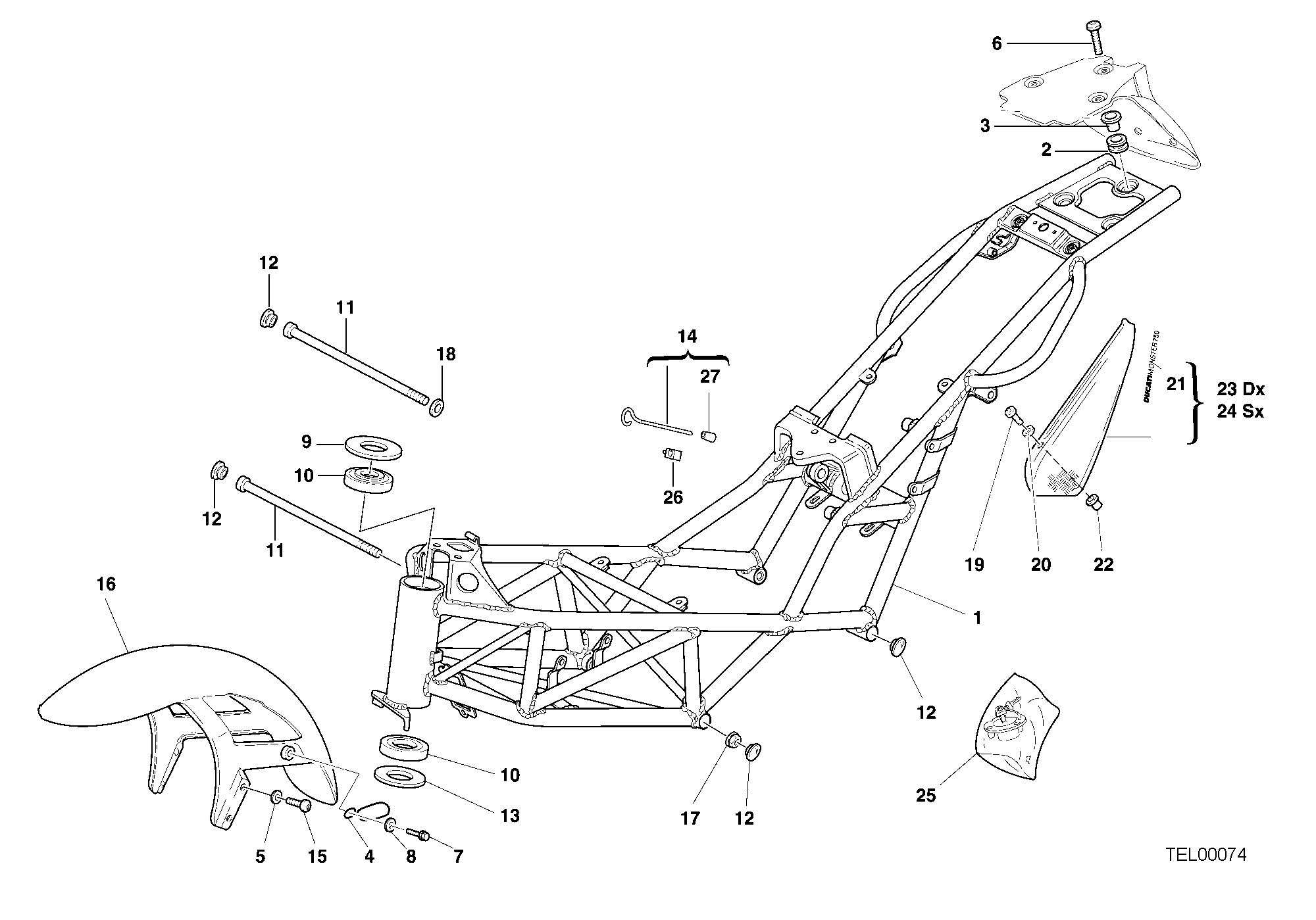 031 CADRE POUR MONSTER 750 2001