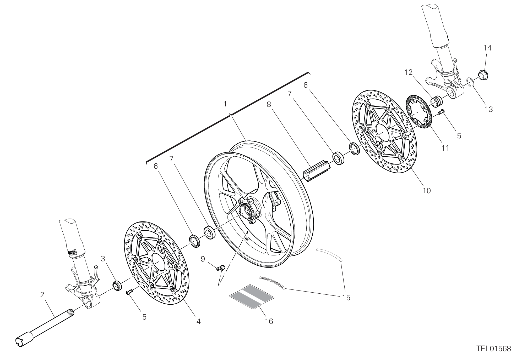 28A ROUE AVANT POUR SUPERBIKE PANIGALE V4 2022 WORLD CHAMPION SBK REPLICA 19 2024