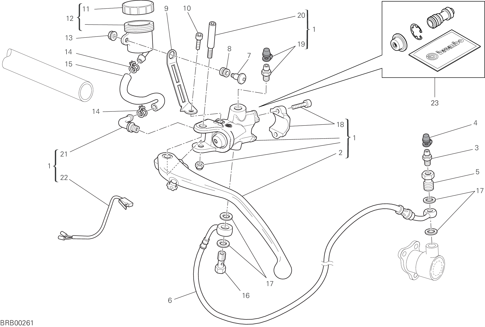 023 MAITRE CYLINDRE EMBRAYAGE POUR SUPERBIKE 848 2009