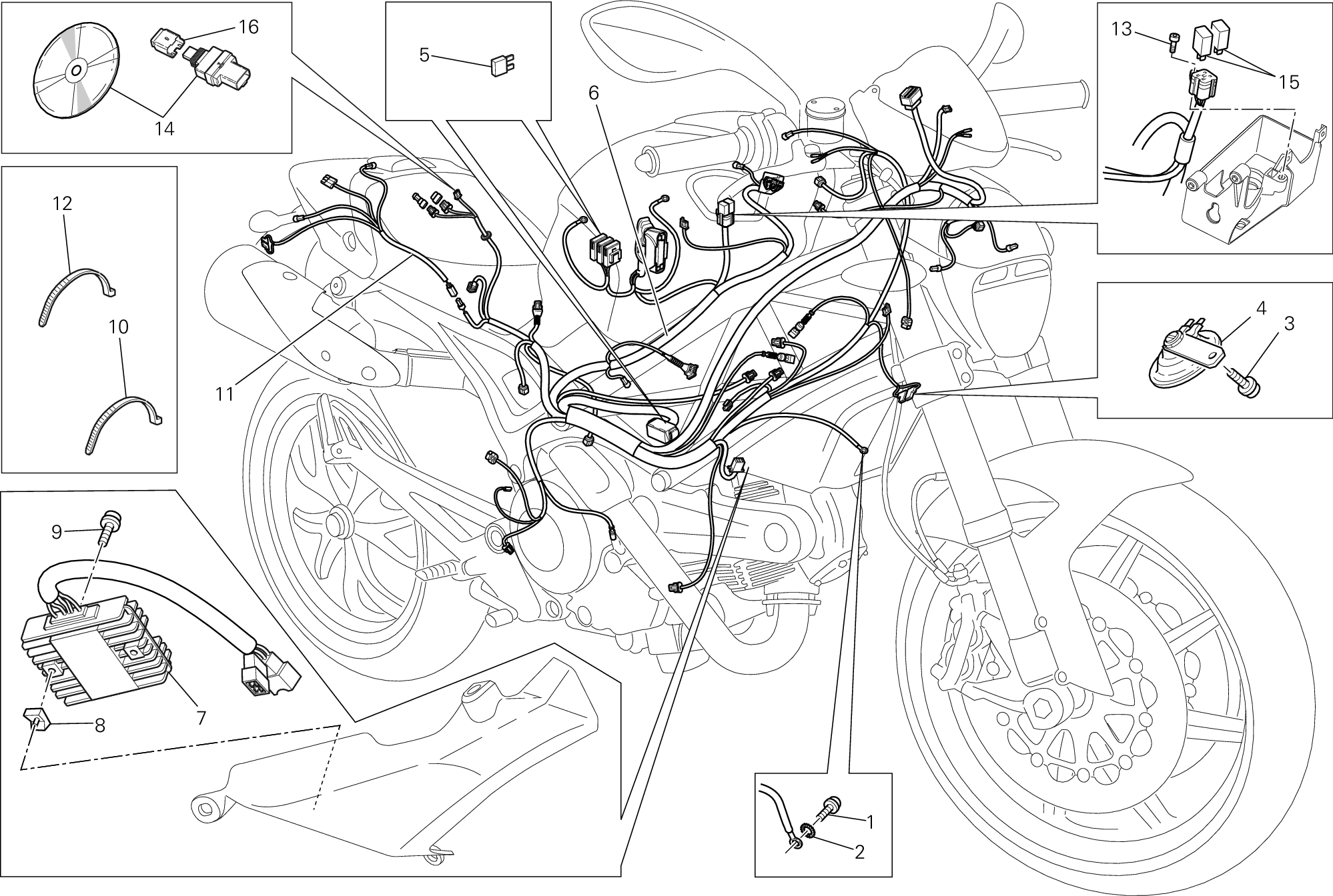 018 FAISCEAU DE FILS POUR MONSTER 796 ABS 2014
