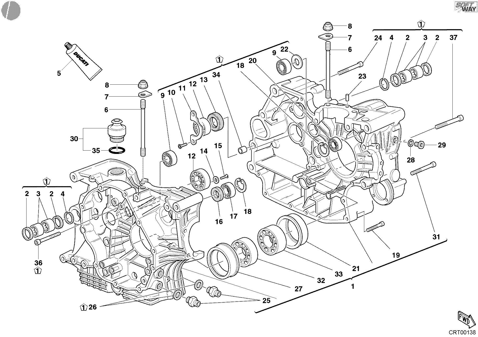 010 CARTER MOTEUR POUR SPORT TOURING ST4 S ABS 2003