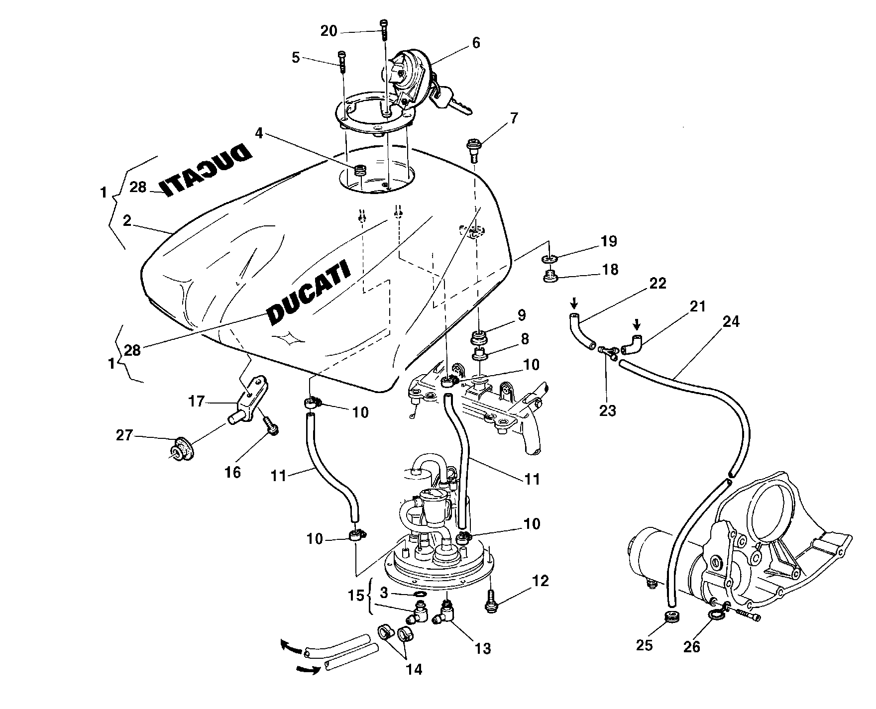 340 RESERVOIR CARBURANT POUR SUPERBIKE 748 SPS 1999