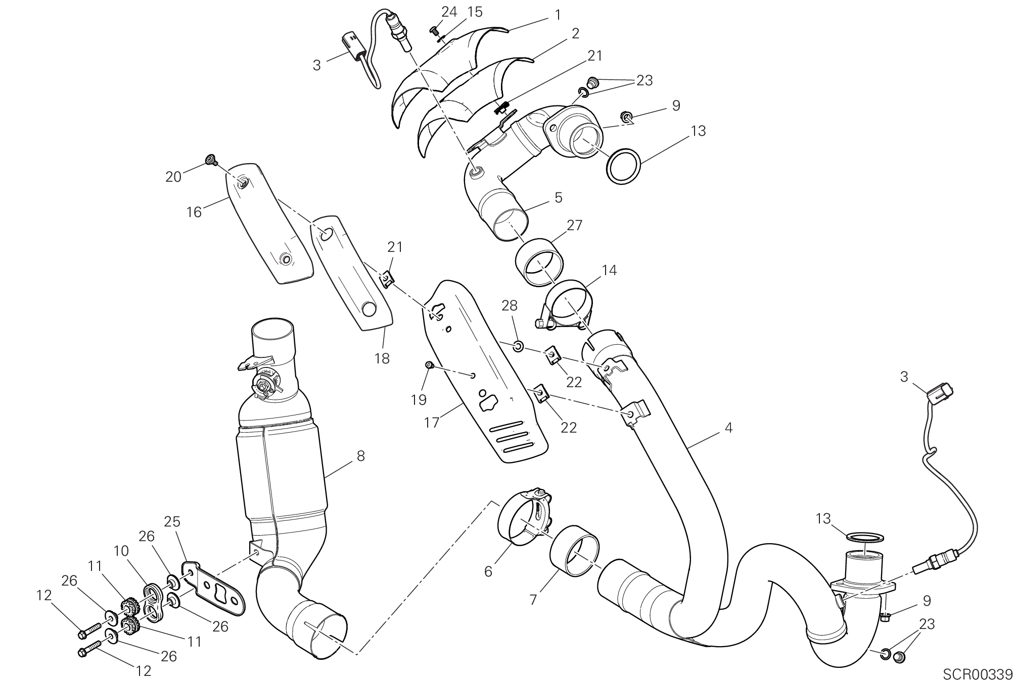 31A TUYAU ECHAPPEMENT POUR SCRAMBLER 1100 DARK PRO 2021