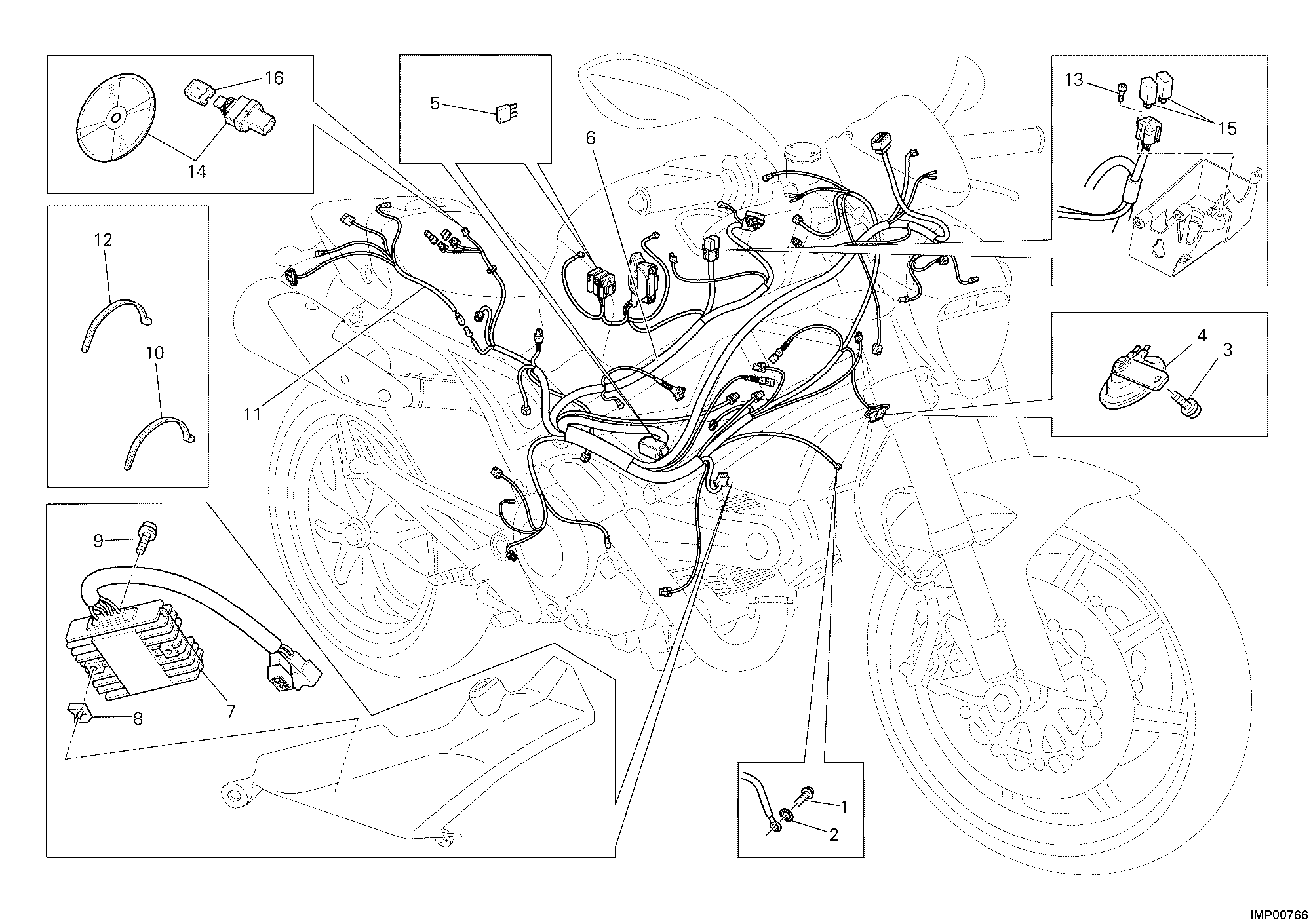 018 FAISCEAU DE FILS POUR MONSTER 796 ABS 2011