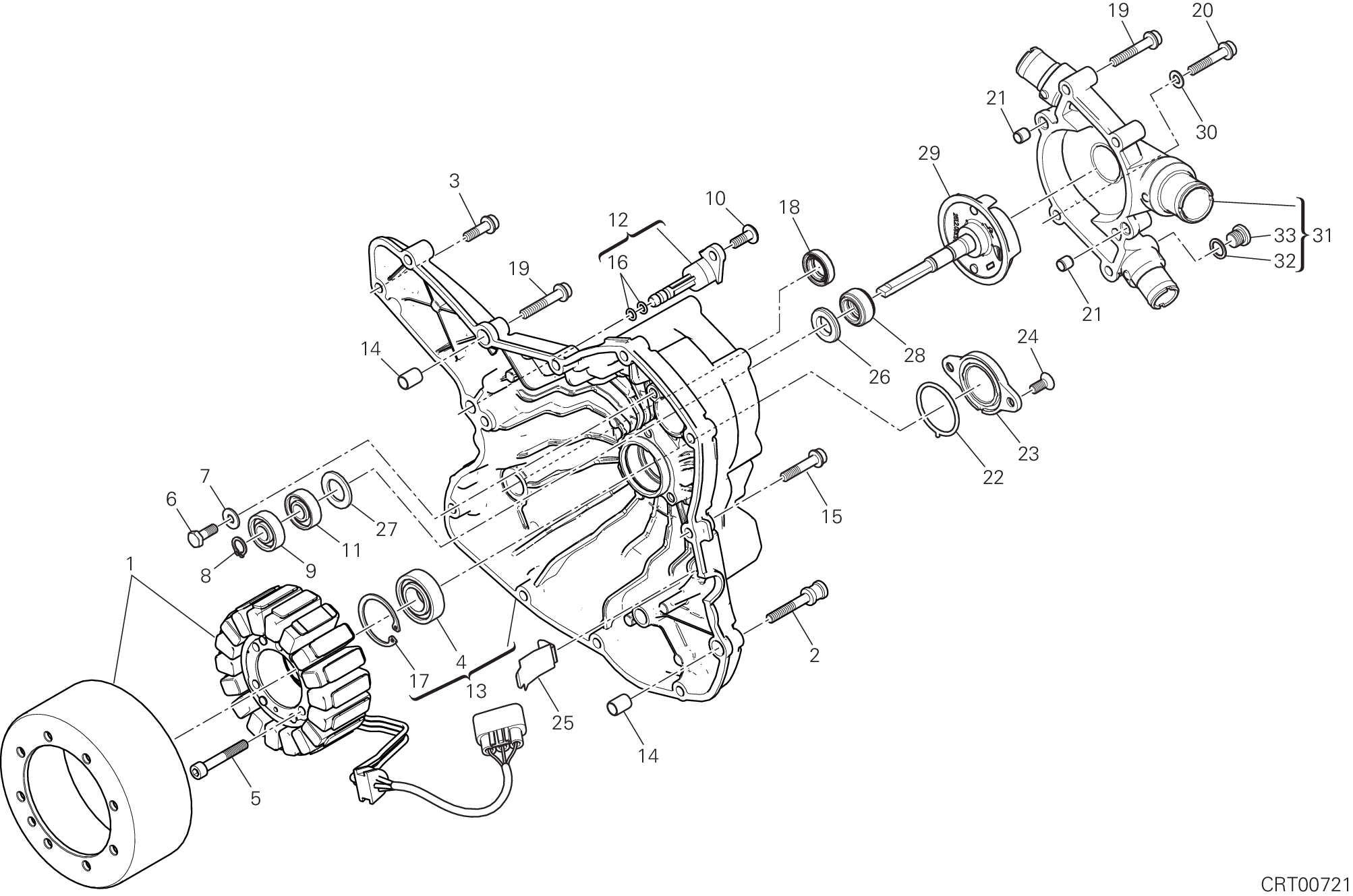 011 COUVERCLE GENERATEUR POUR HYPERMOTARD 939 SP 2017