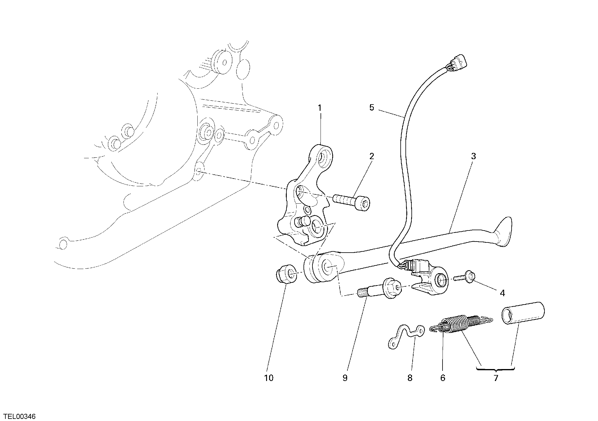 017 BEQUILLE LATERALE POUR MONSTER S2R 800 2007