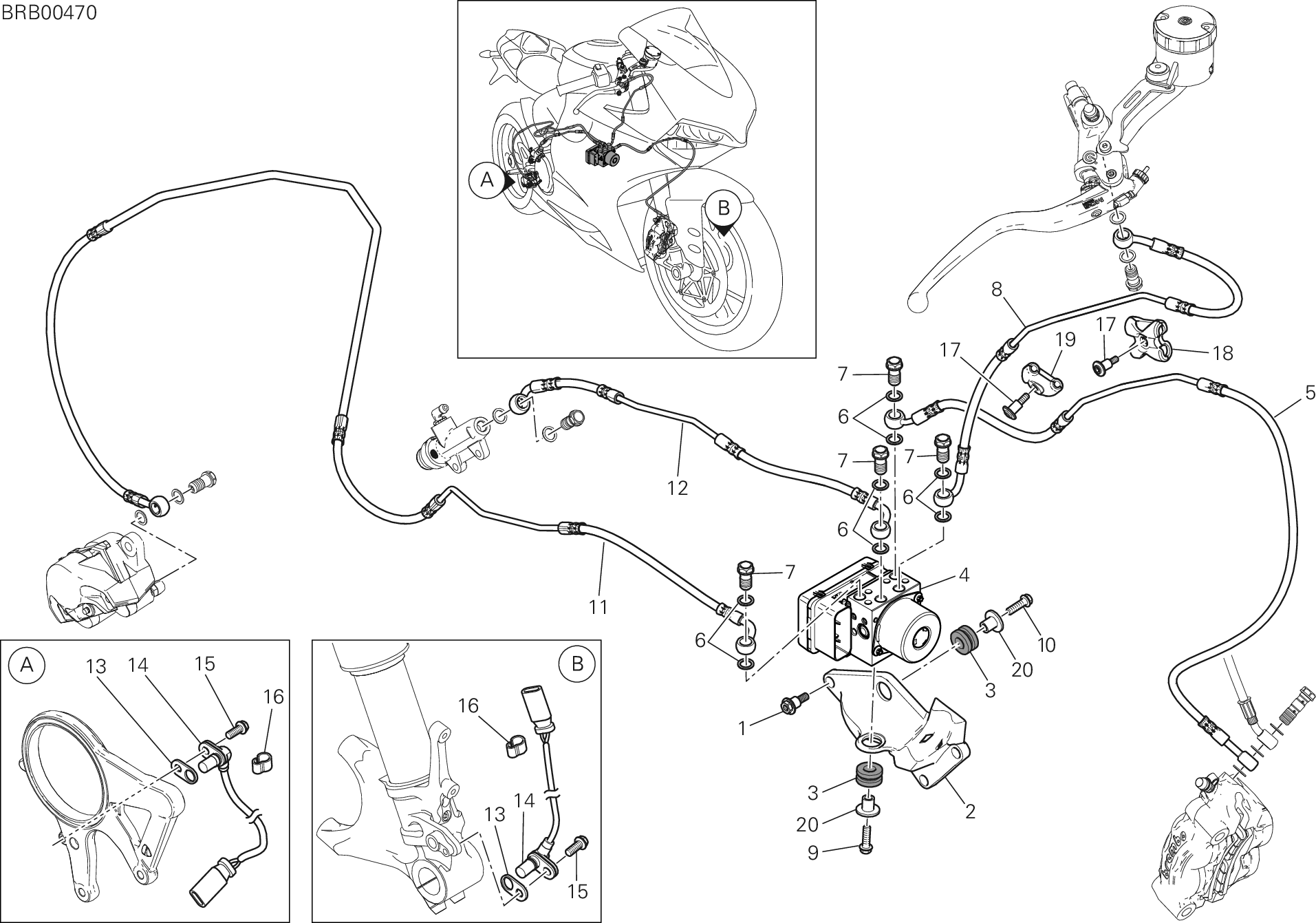 24A SYSTEME ANTIBLOCAGE DES FREINS ABS POUR SUPERBIKE 1199 PANIGALE SUPERLEGGERA 2014