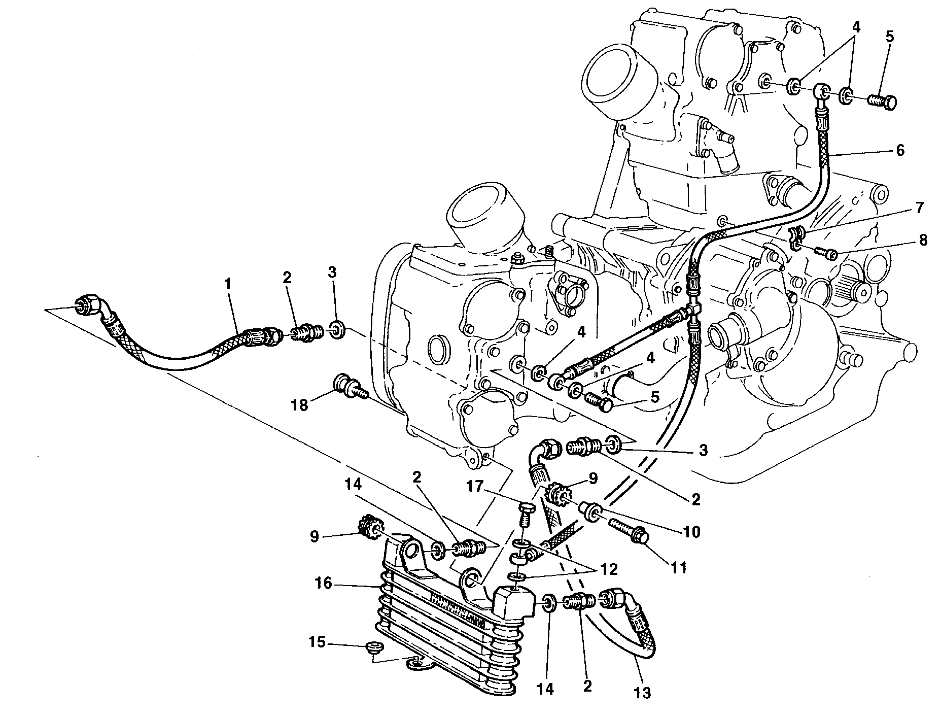 037 RADIATEUR A HUILE POUR SUPERBIKE 748 SPS 1998
