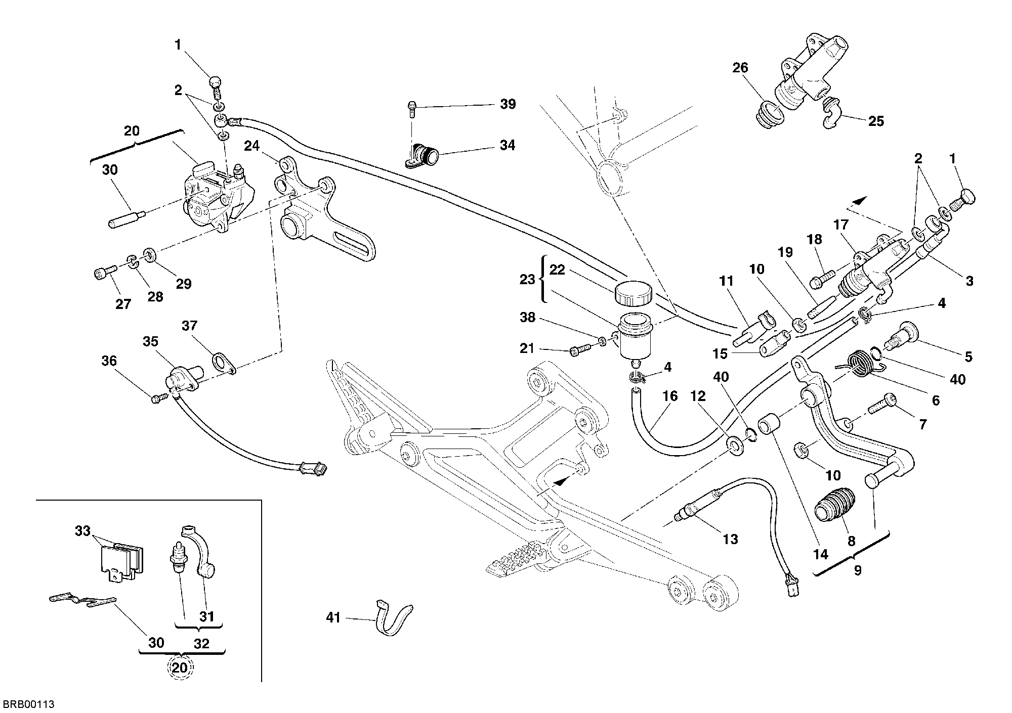 029 SYSTEME DE FREIN ARRIERE POUR MONSTER 400 2006