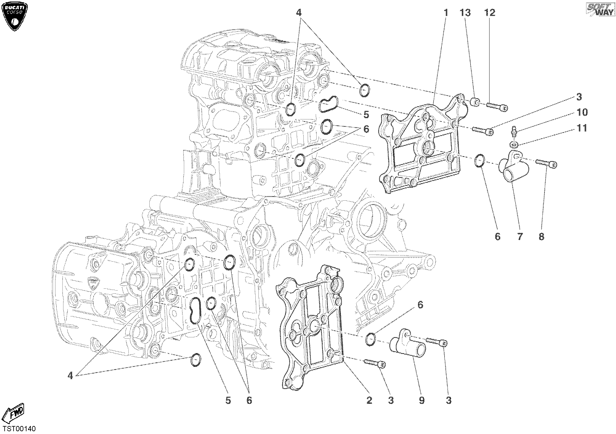 14A COUVECLES CULASSE POUR SUPERBIKE 998 RS 2003