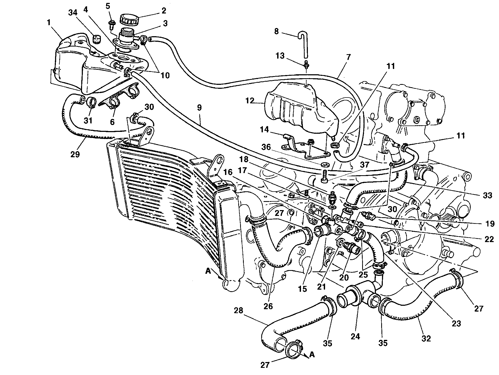 033 CIRCUIT DE REFROIDISSEMENT POUR SUPERBIKE 748 1998