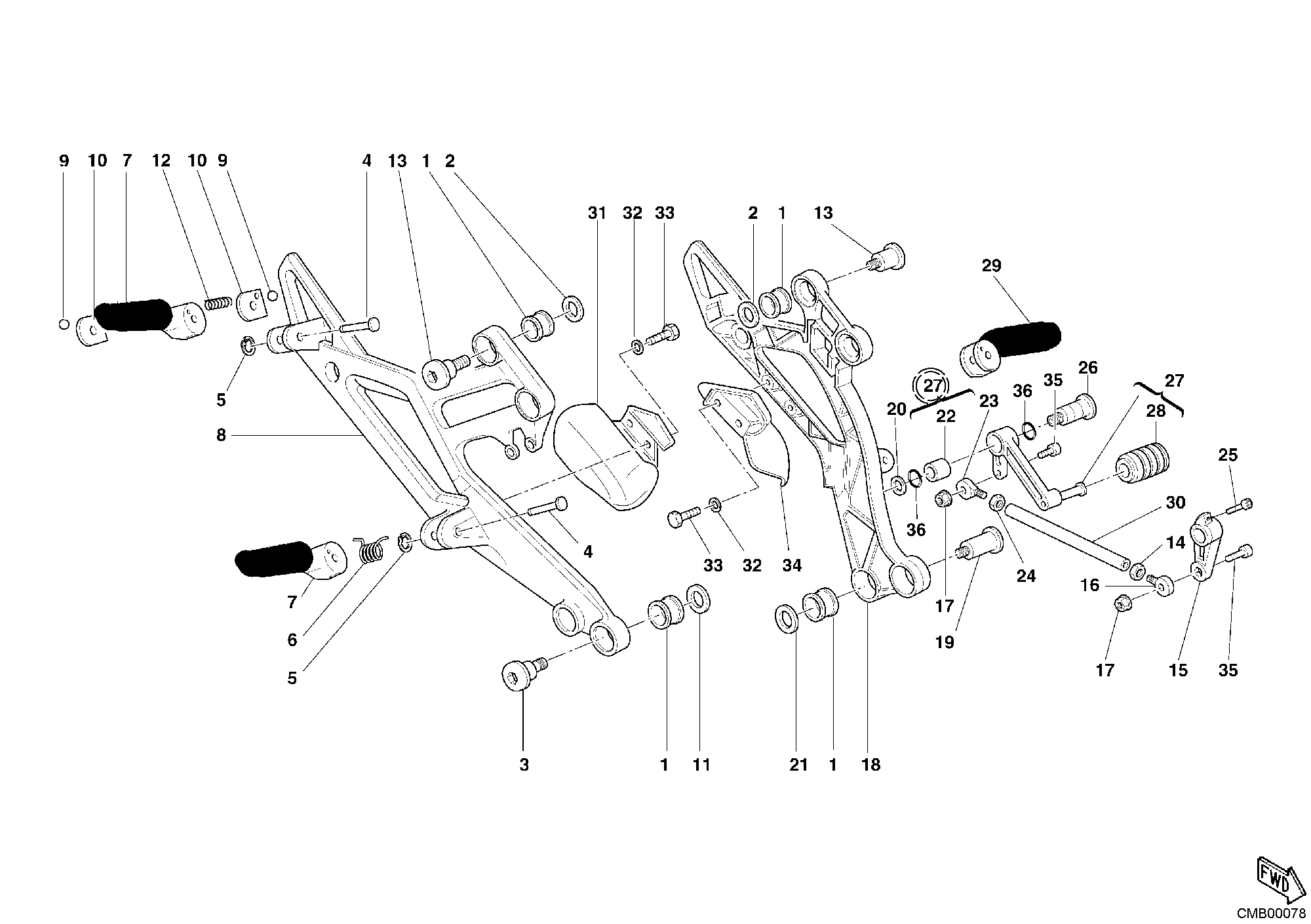 031 REPOSE PIEDS POUR MONSTER 800 2004