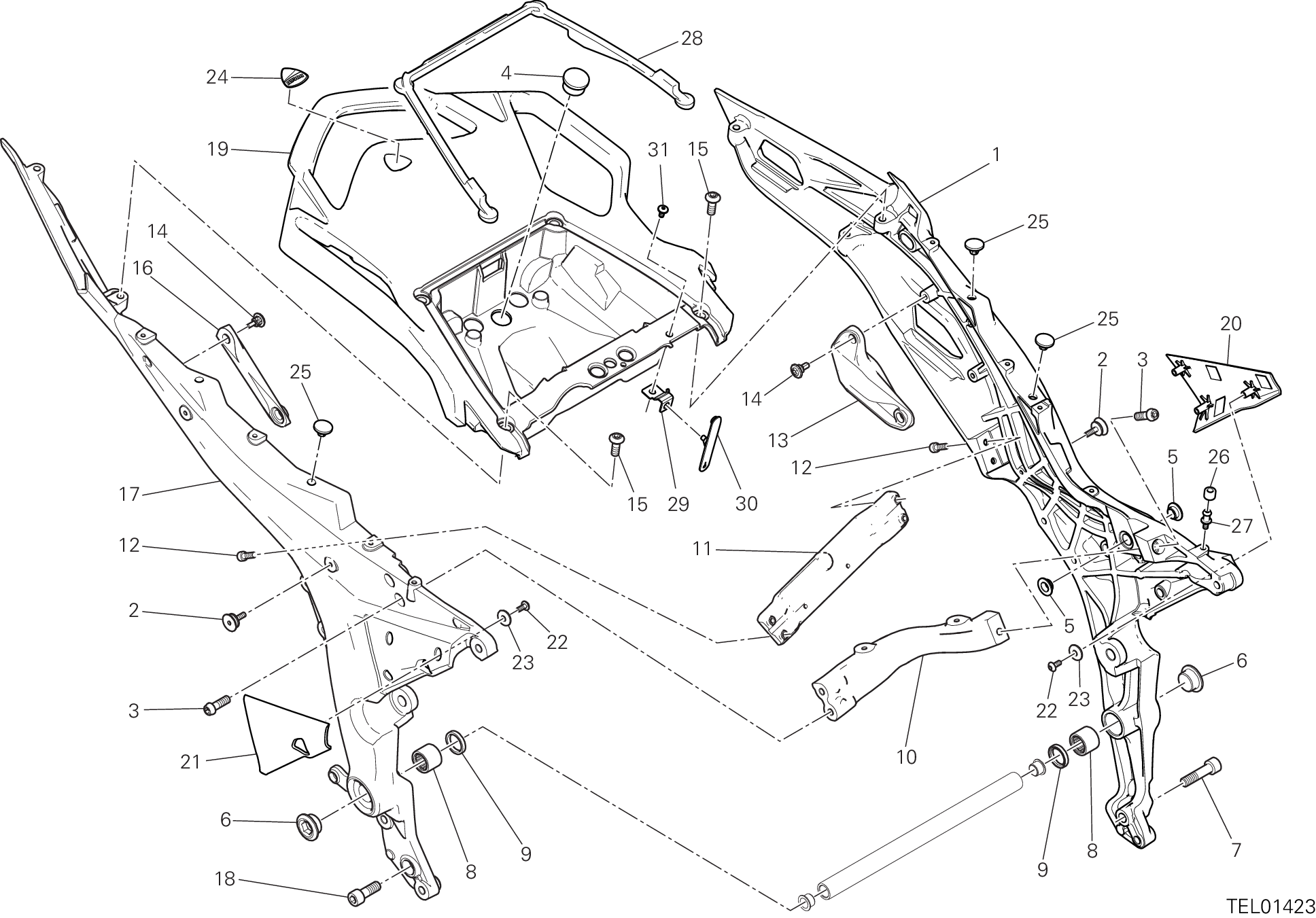 027 BRIDE ARRIERE POUR MULTISTRADA 950 S 2021