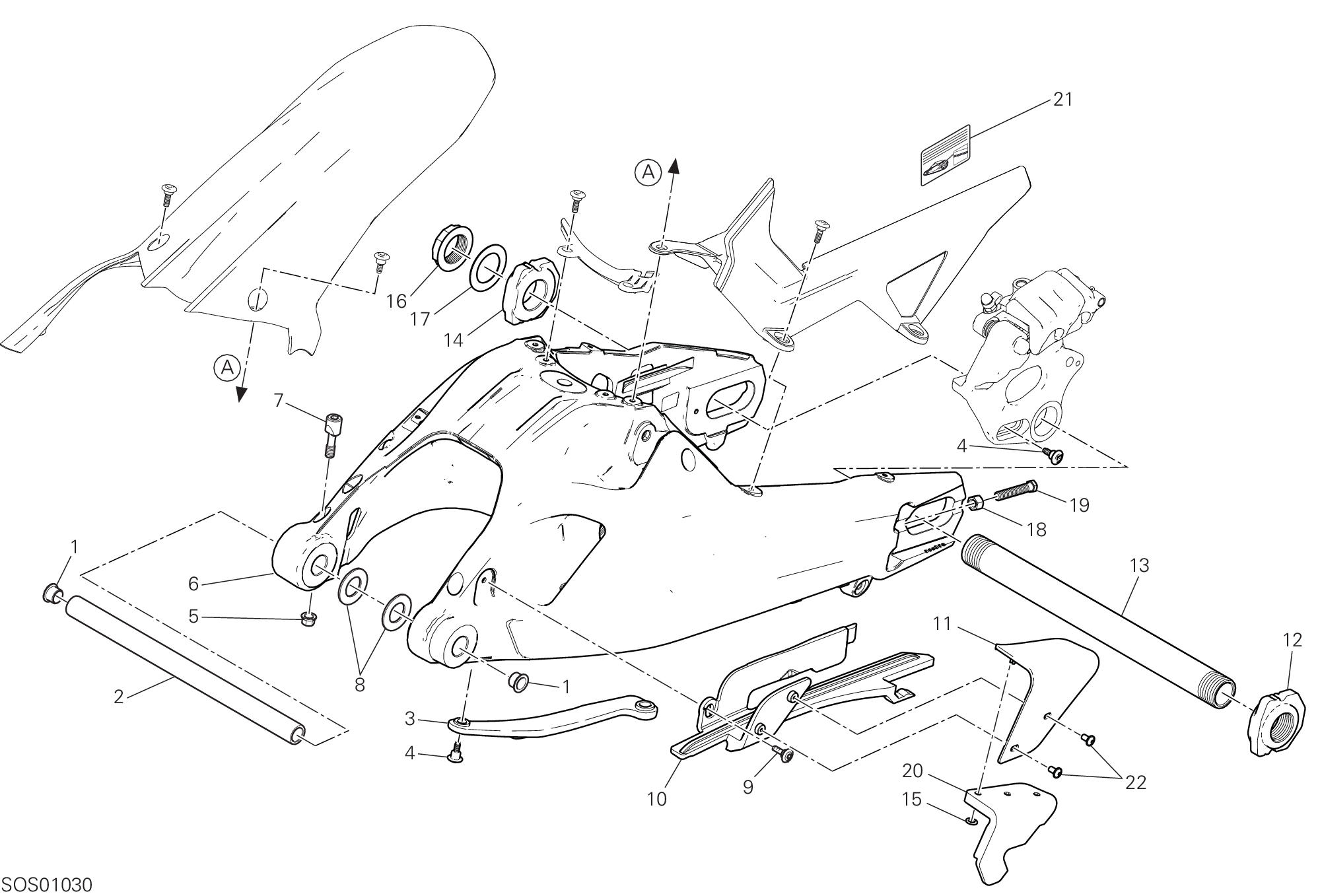 28A BRAS OSCILLANT POUR MULTISTRADA 1260 ENDURO 2020