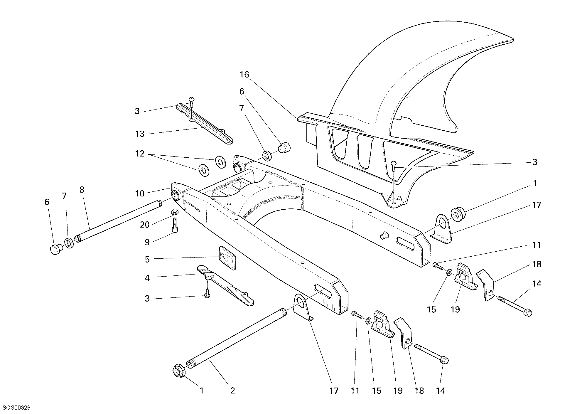 032 BRAS OSCILLANT POUR MONSTER 695 2007