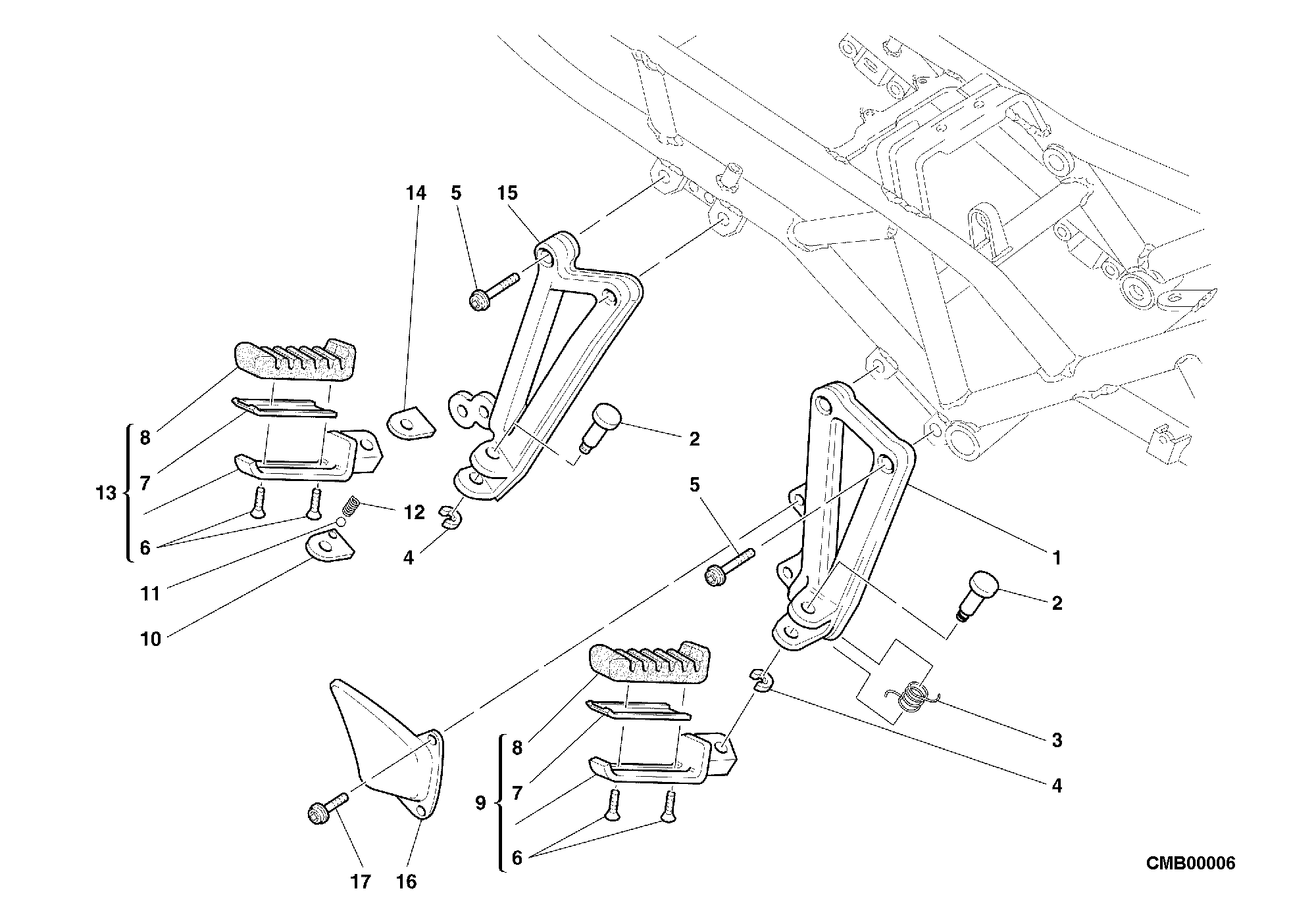 021 REPOSE PIEDS DROIT POUR SPORT TOURING ST2 1999
