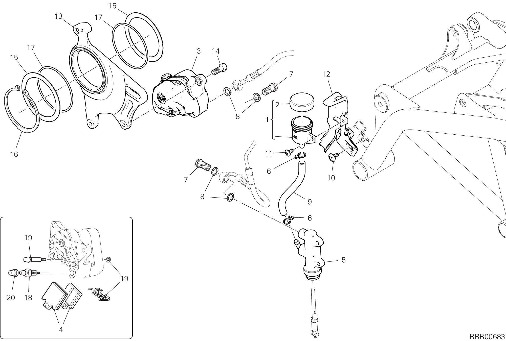 19D SYSTEME DE FREIN ARRIERE POUR HYPERMOTARD 950 2019
