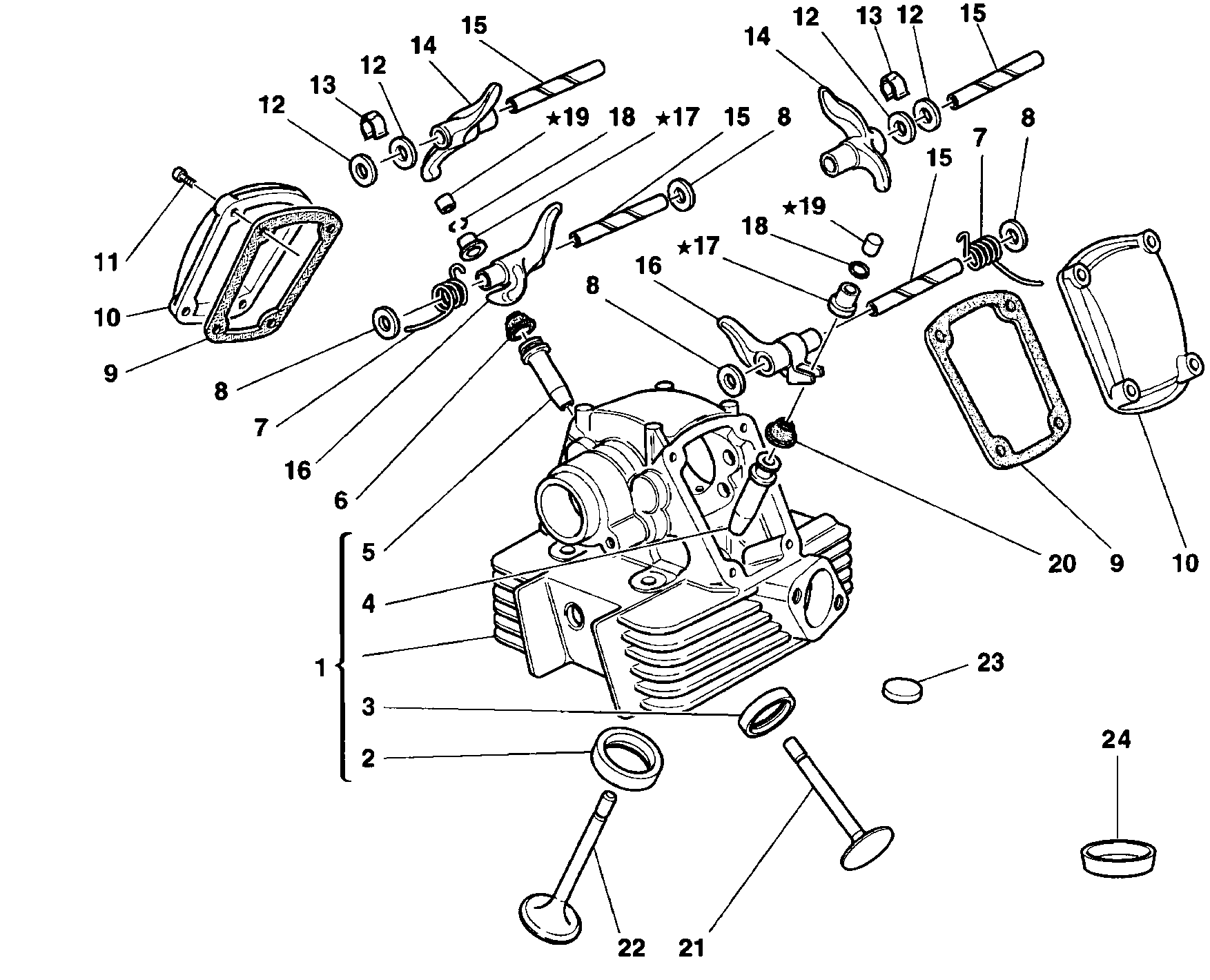 014 CULASSE VERTICALE POUR MONSTER 600 DARK 1998
