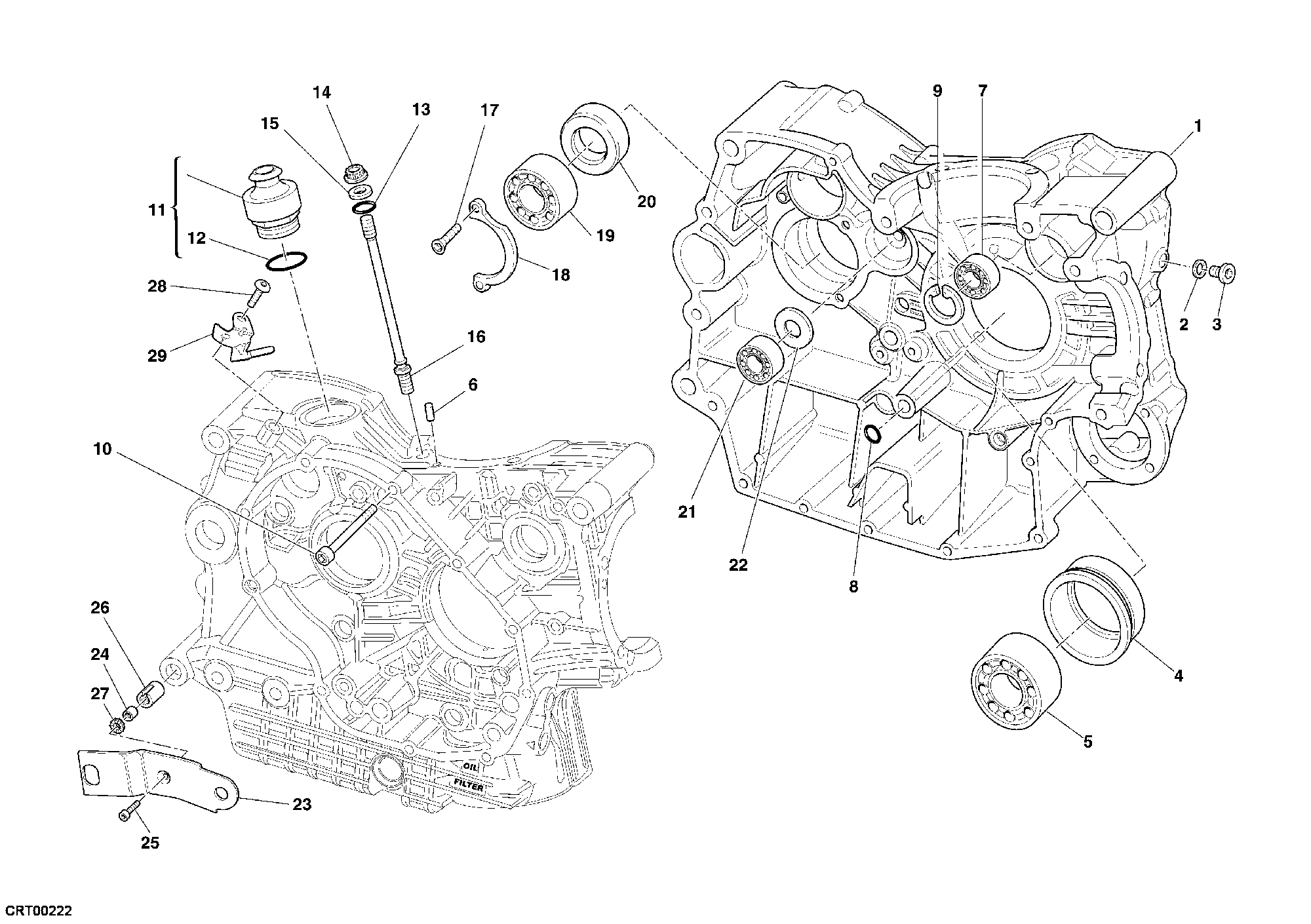 010 CARTER MOTEUR POUR SUPERBIKE 749 S 2005
