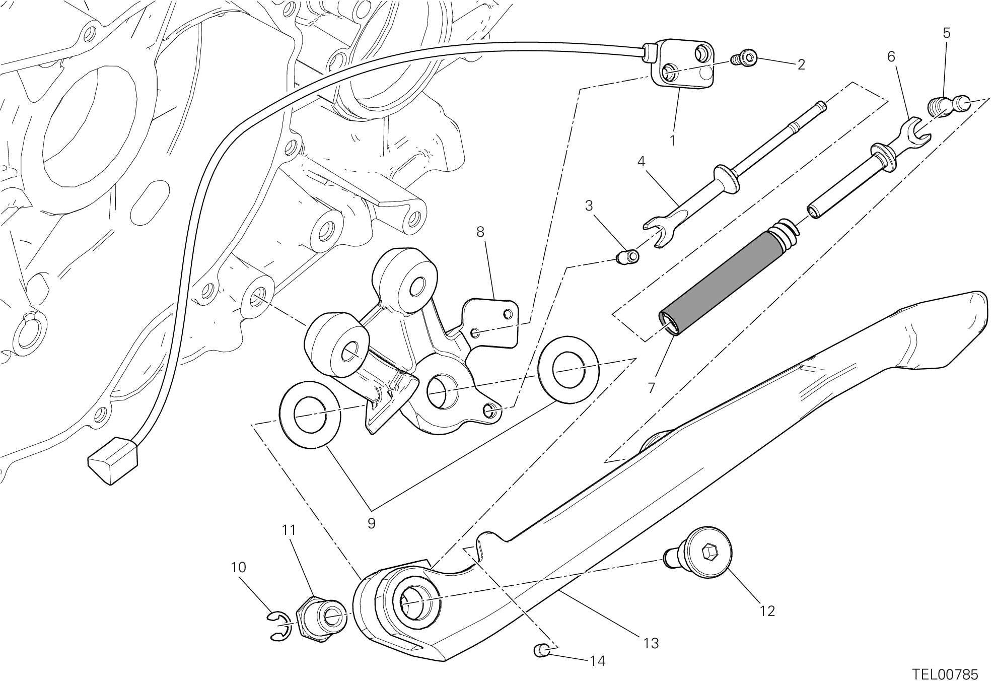 16A BEQUILLE LATERALE POUR SUPERBIKE PANIGALE V2 2023