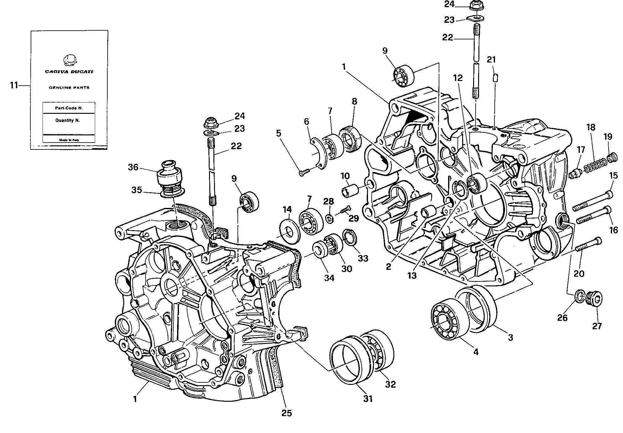 010 CARTER MOTEUR POUR SUPERBIKE 907 IE 1993