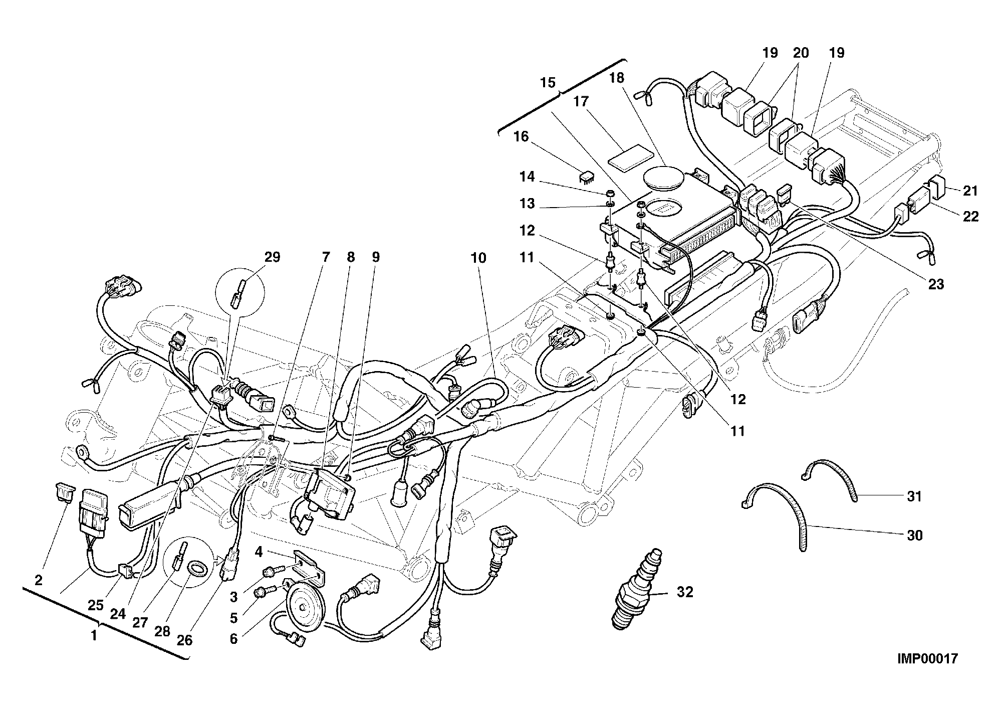 031 FAISCEAU DE FILS POUR SPORT TOURING ST2 2000