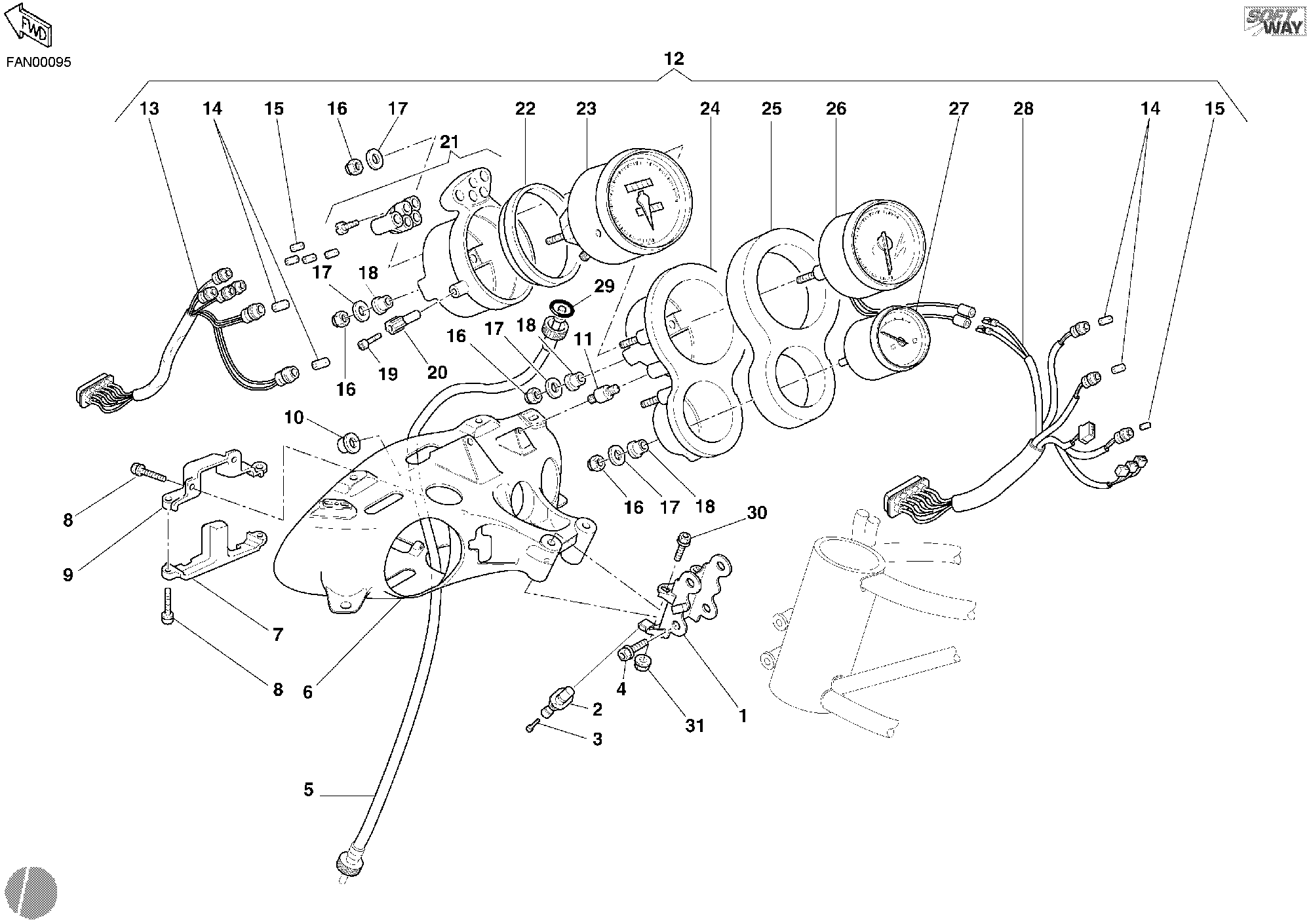020 COMPTEURS POUR SUPERBIKE 998 FINAL ED SINGLE SEAT 2004