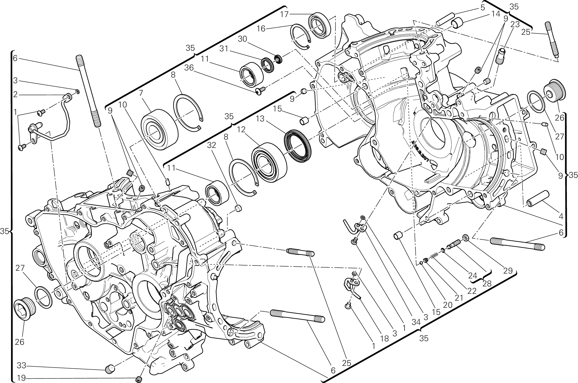 010 PAIRE DE DEMI CARTERS POUR SUPERBIKE 1199 PANIGALE S ABS 2014