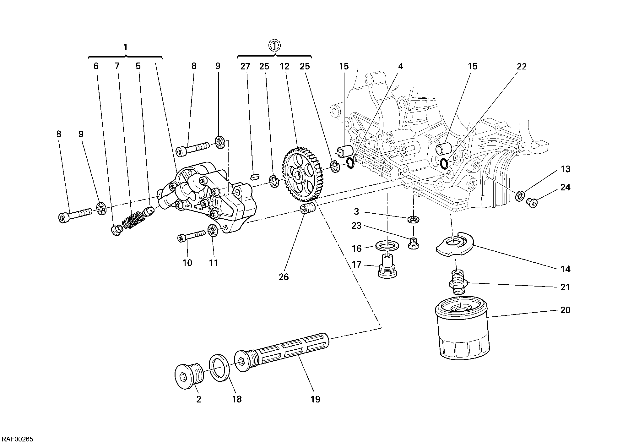 009 POMPE A HUILE FILTRE POUR HYPERMOTARD 1100 S 2009