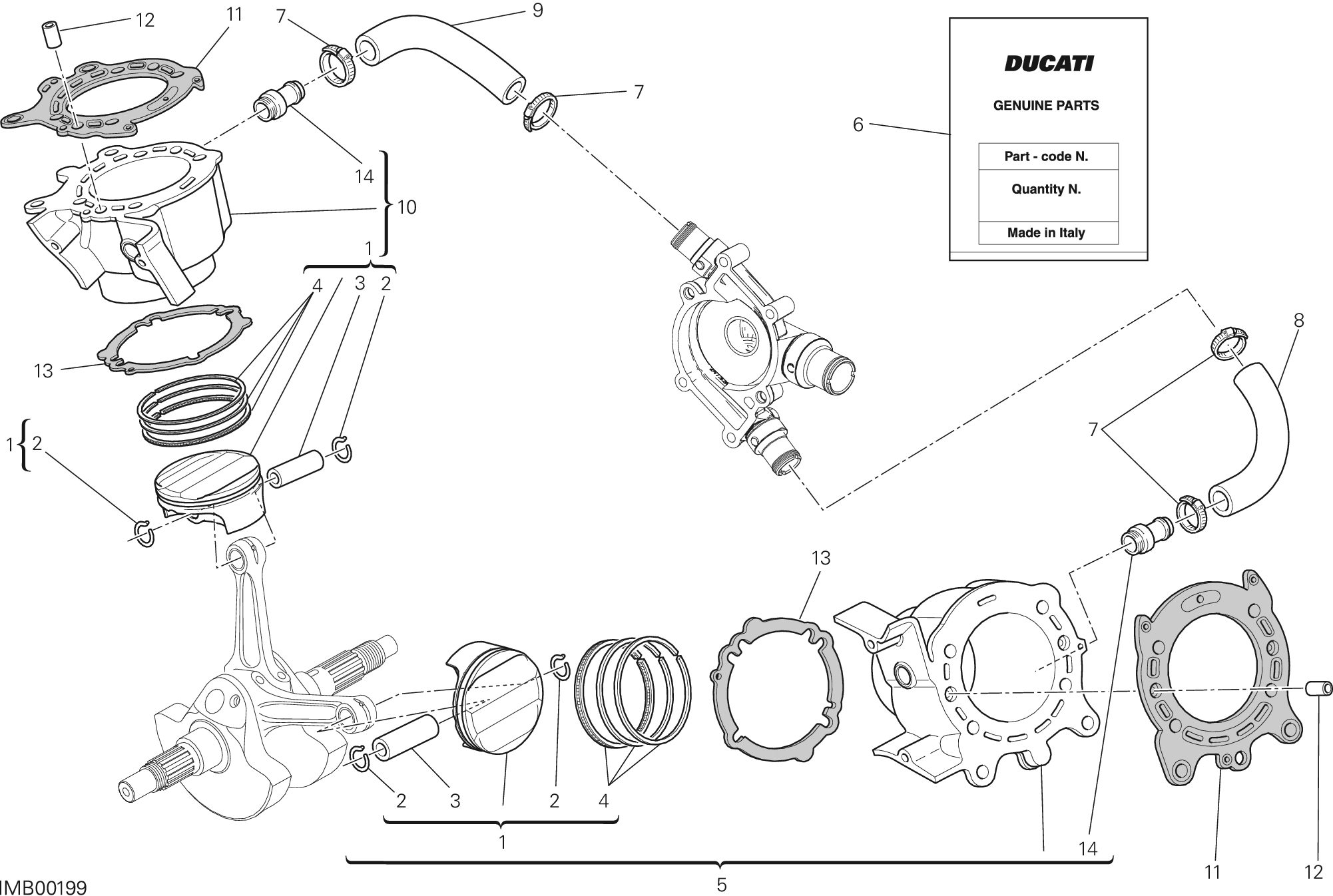 007 CYLINDRES PISTONS POUR MONSTER 1200 2014
