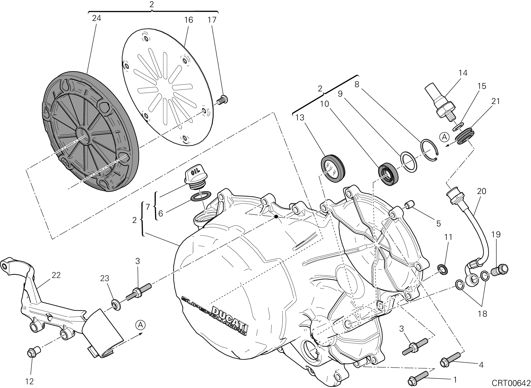 005 COUVERCLE DEMBRAYAGE DISTRIBUTION POUR SUPERBIKE 899 PANIGALE ABS 2014