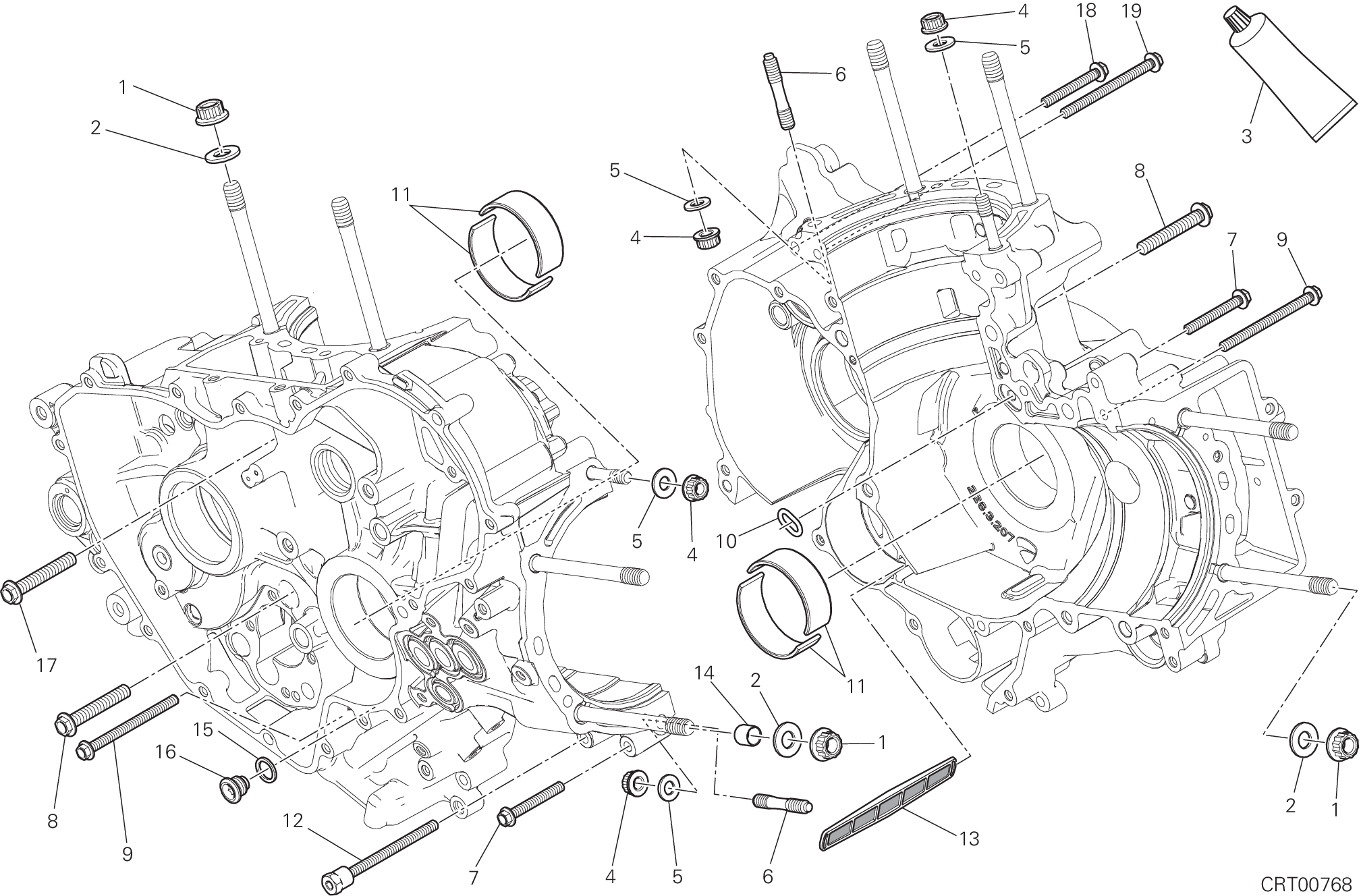 10A PAIRE DE DEMI CARTERS POUR SUPERBIKE 1299 SUPERLEGGERA 2017