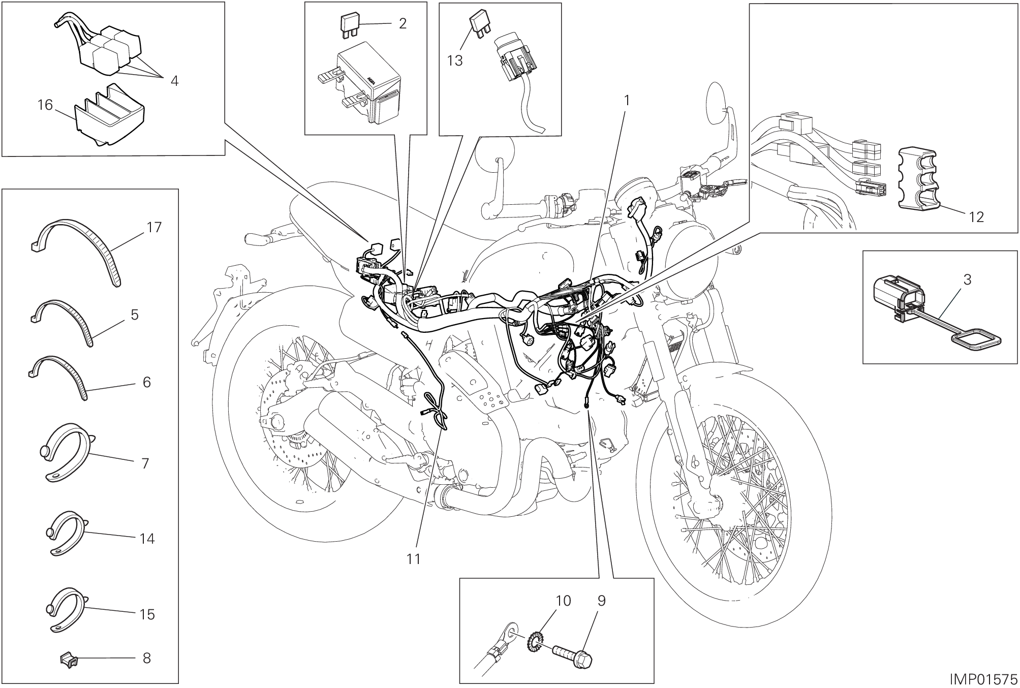 13B CIRCUIT ELECTRIQUE VEHICULE POUR SCRAMBLER NIGHTSHIFT 2G 2023