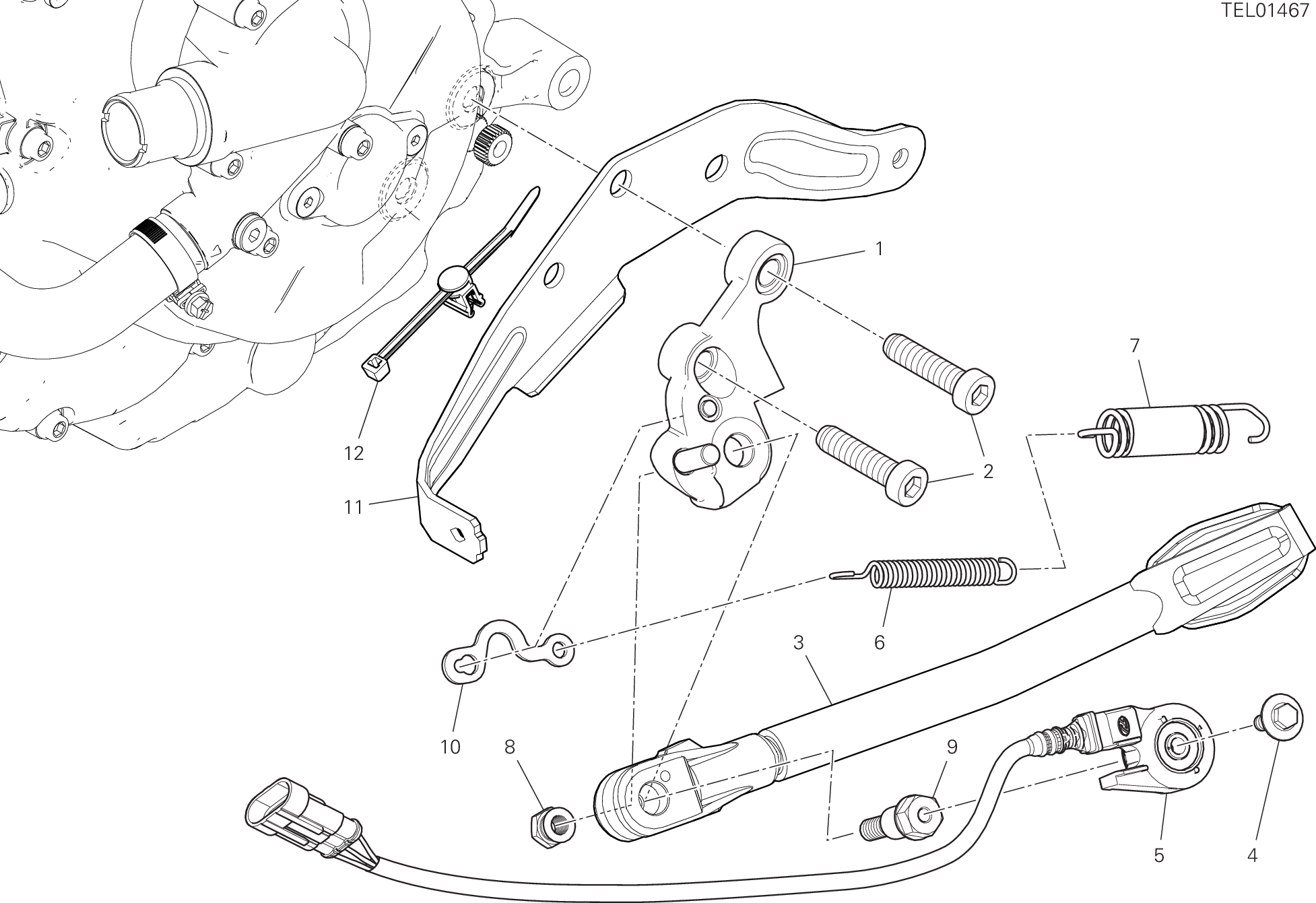 22A BEQUILLE LATERALE POUR SUPERSPORT 950 2021