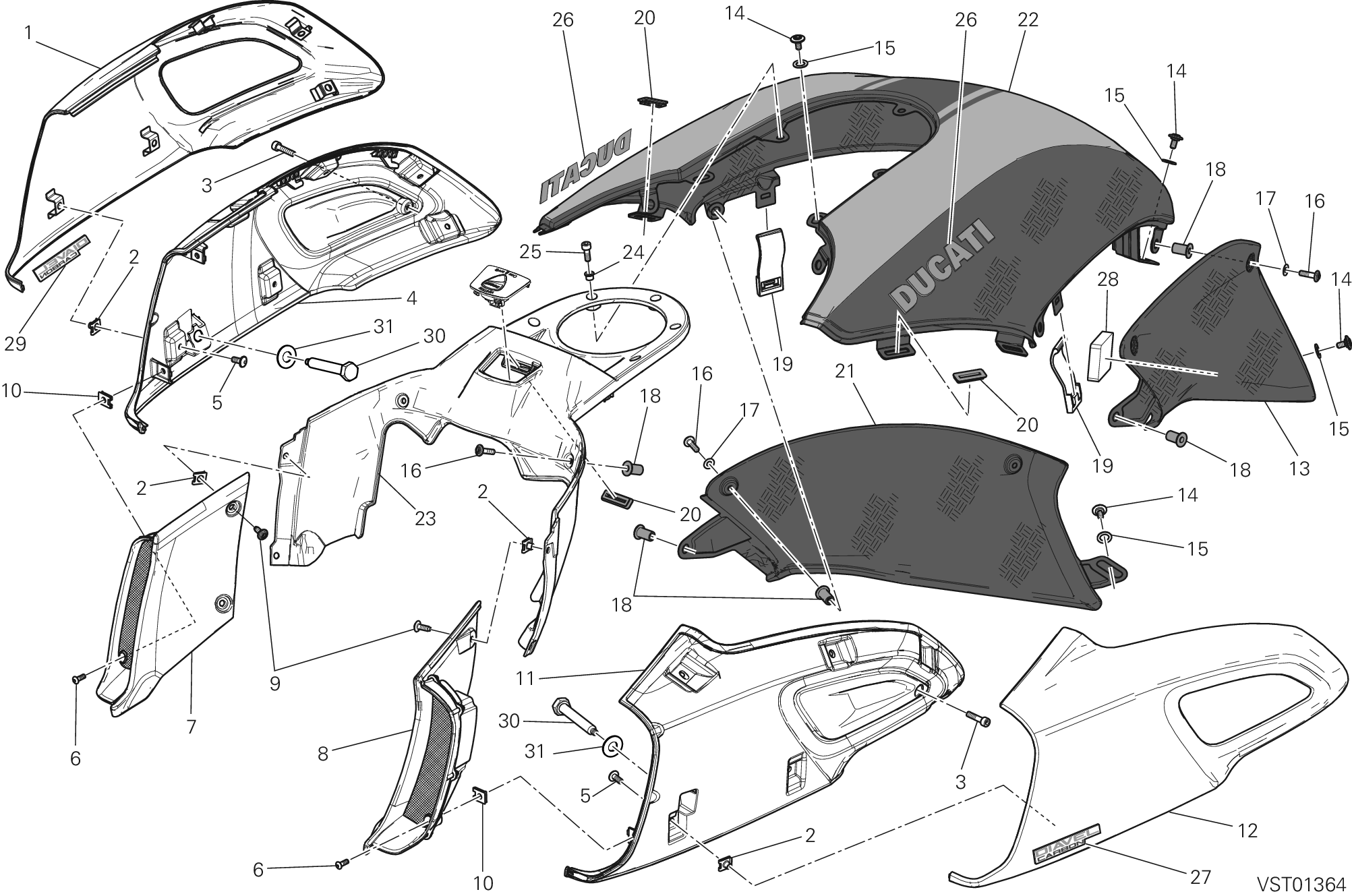 034 COUVERCLES RESERVOIR POUR DIAVEL CARBON FL 2015