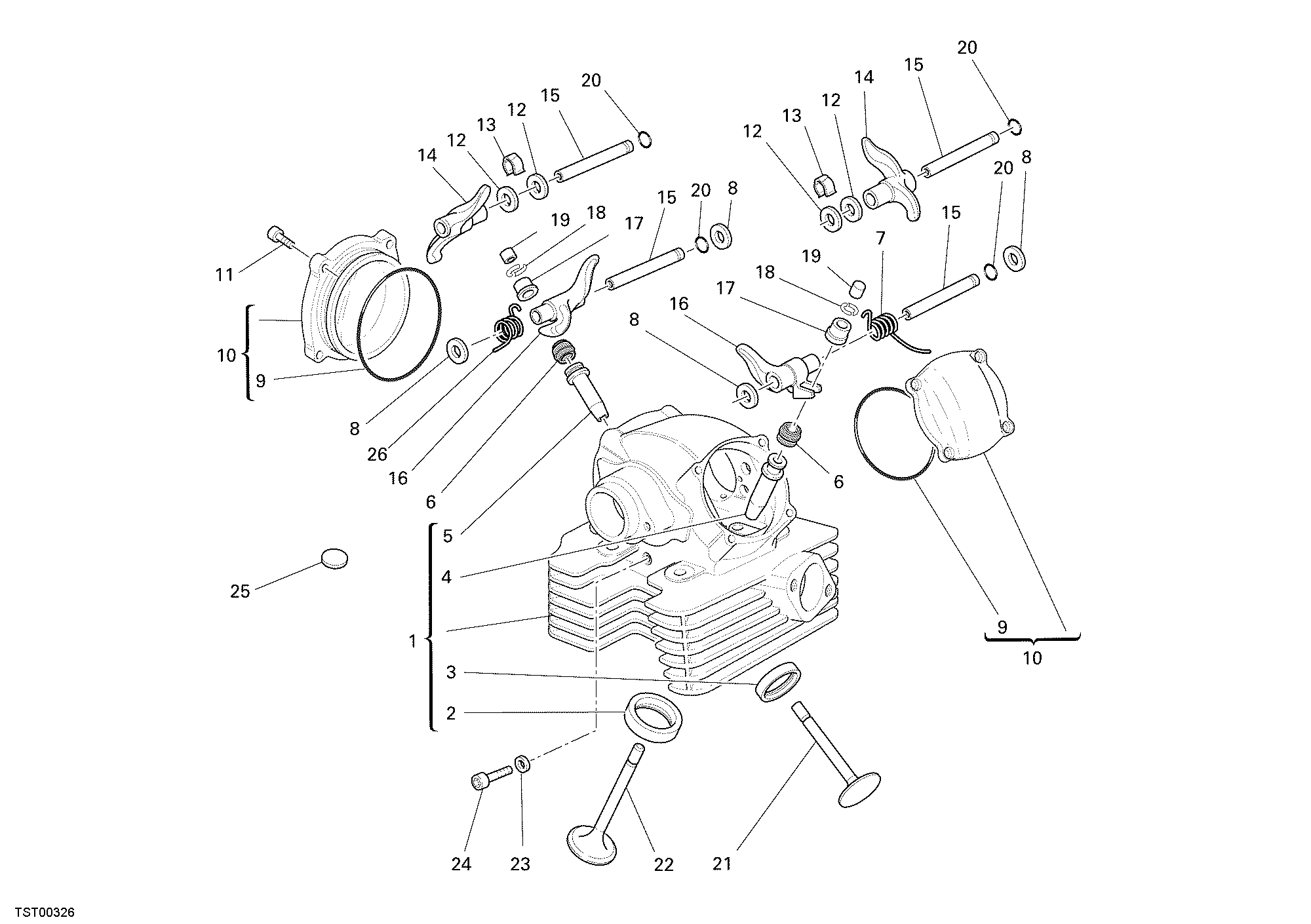 014 CULASSE VERTICALE POUR HYPERMOTARD 1100 2009