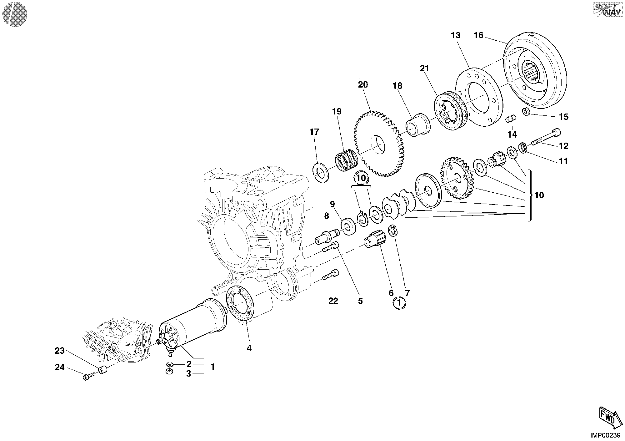 012 DEMARREUR ELECTRIQUE POUR SUPERBIKE 999 R 2006
