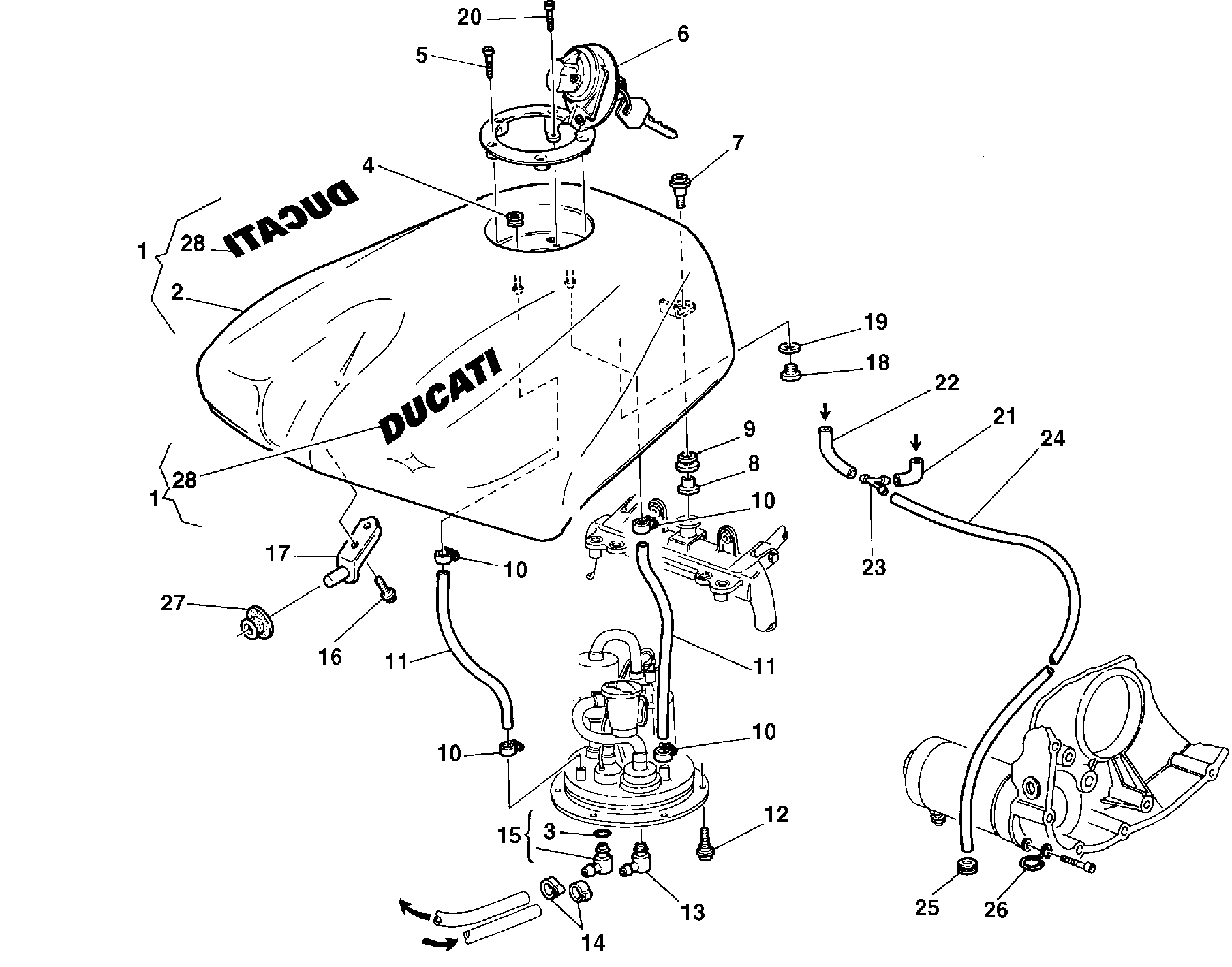 340 RESERVOIR CARBURANT POUR SUPERBIKE 996 SPS 1999